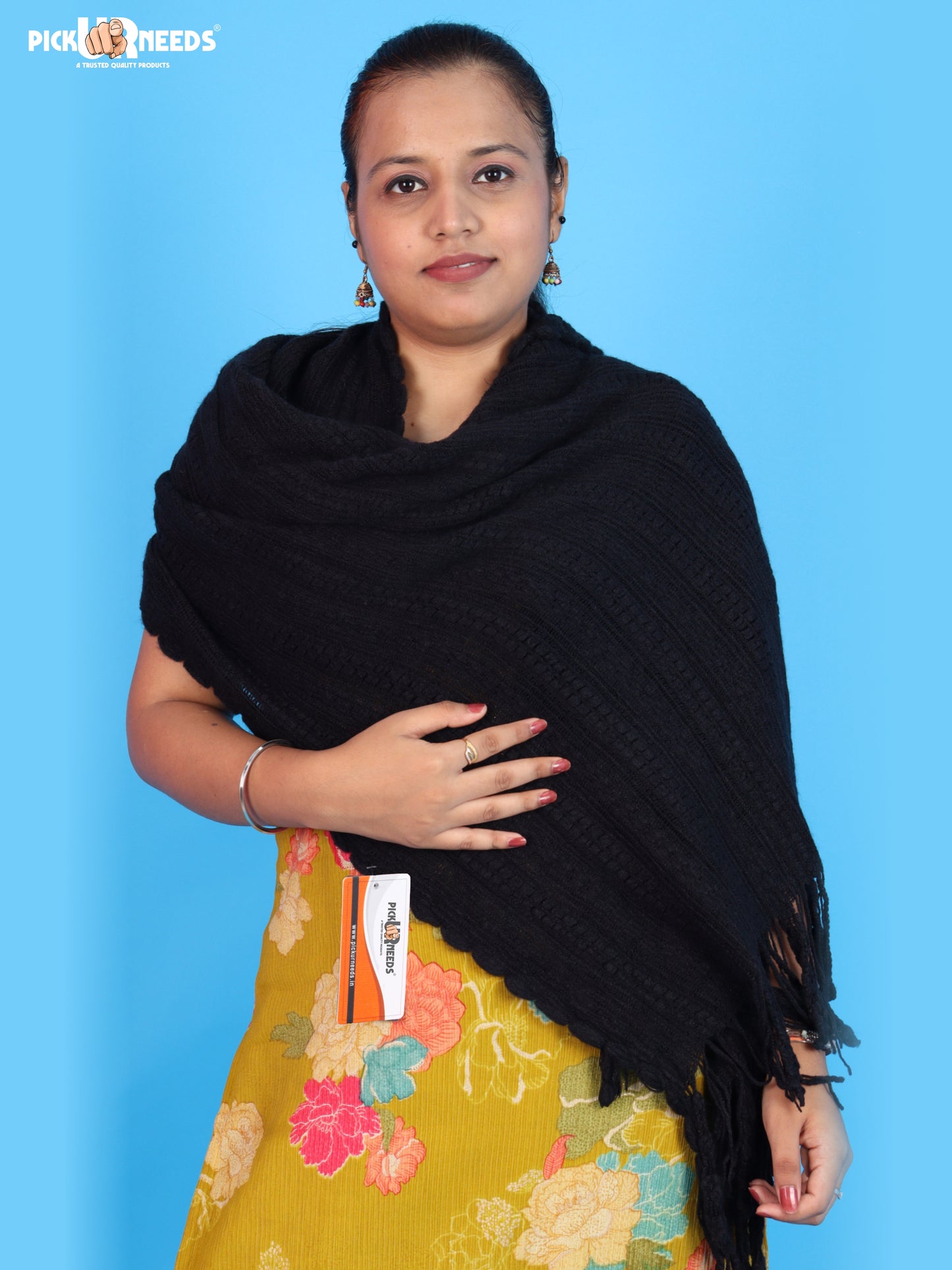 Pick Ur Needs Womens & Girls Winter Soft Warm Knitted Elegant Wool Muffler Stole For Casual and Office