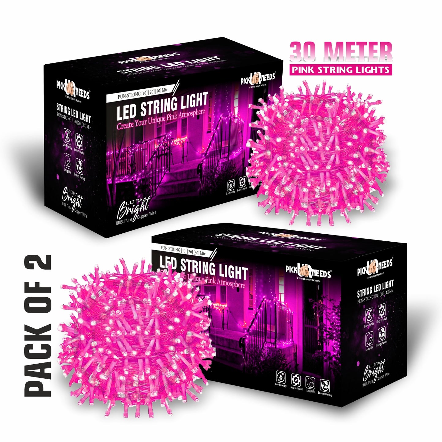 Pick Ur Needs 74 LEDs 30 m Red Flickering String Rice Lights