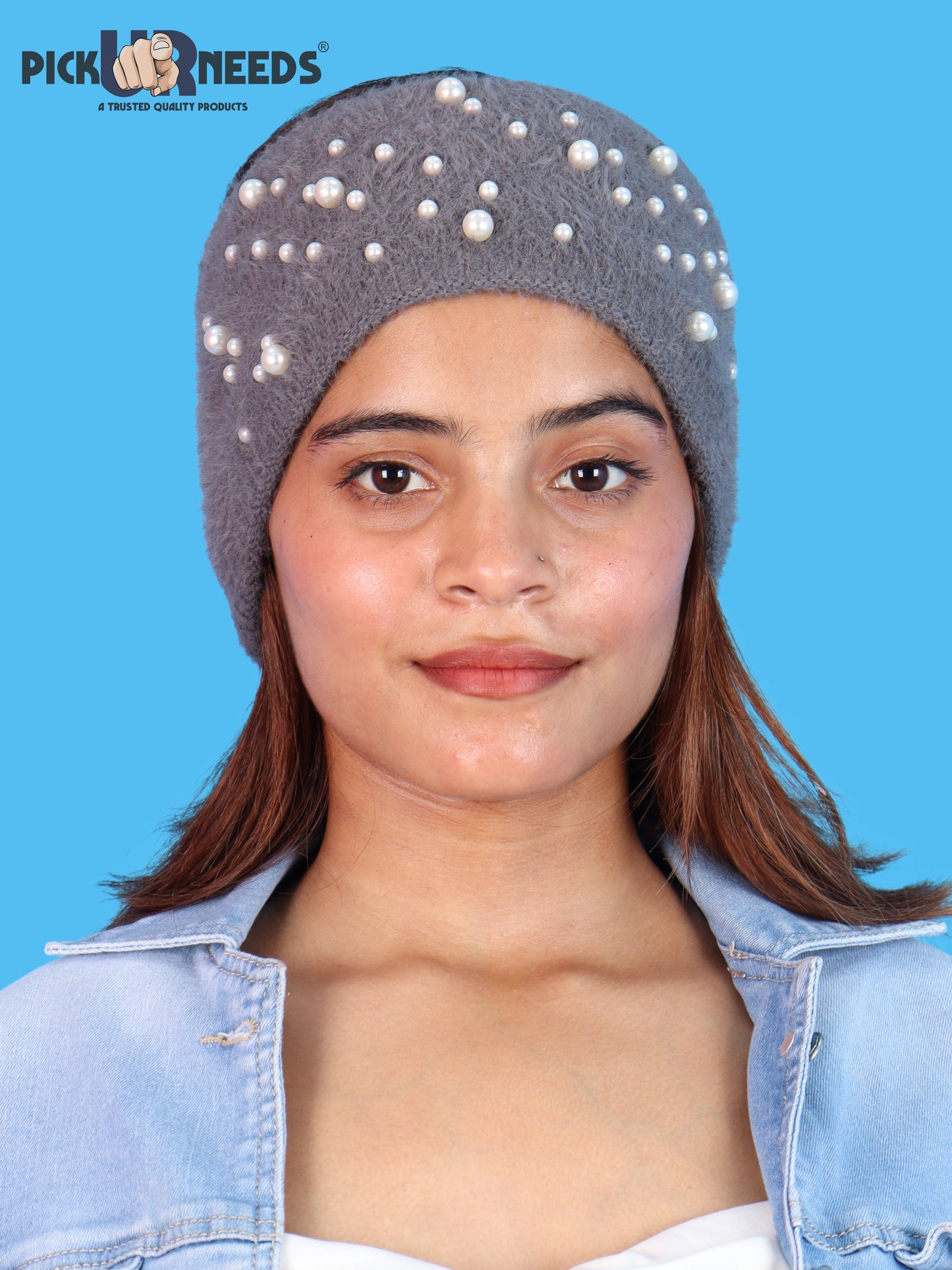 Pick Ur Needs Stylish & Cozy Pearl Embellished Winter Headband