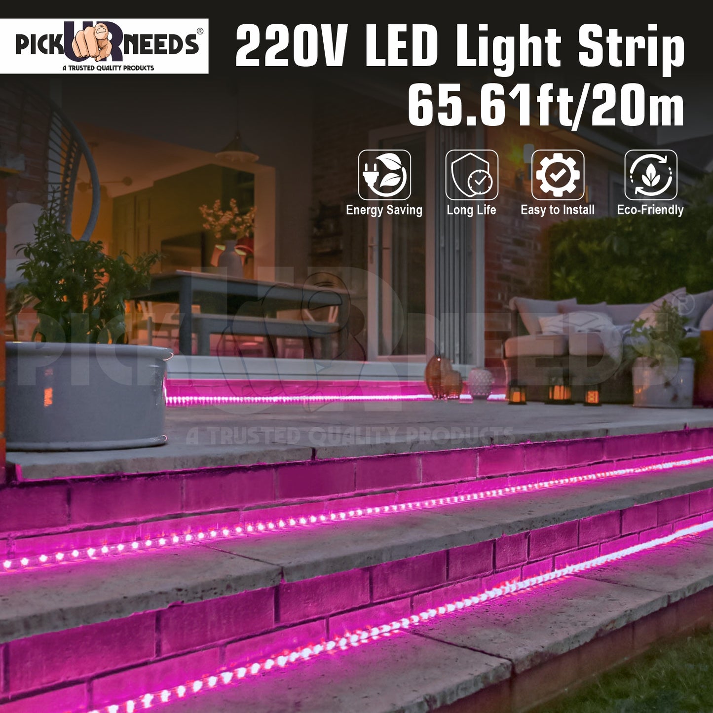 Pick Ur Needs 20M 2400 LED Strip Light-ultra-bright, energy-efficient white LED strip.