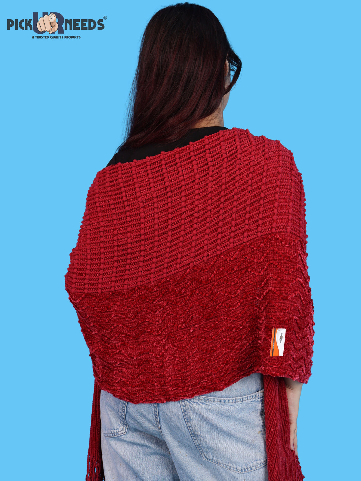 Pick Ur Needs Premium Winter Stole & Muffler for Women Soft Woven Textured Wrap with Elegant Fringes Warm Shawl