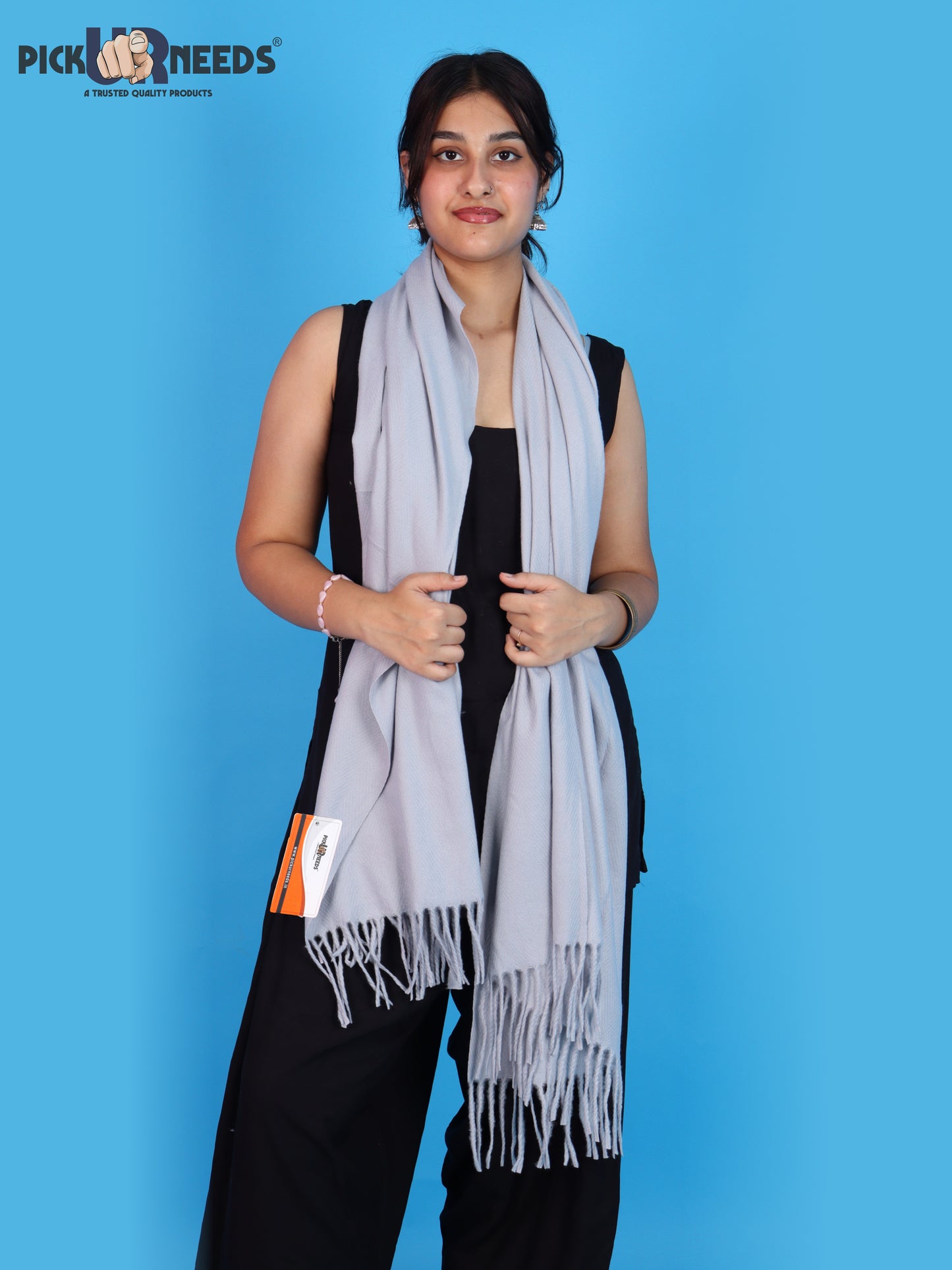 Pick Ur Needs Womens Winter Shawl Soft Warm Large Wrap Shawls with Fringe Tassels Elegant Woolen Style Stole for Girls