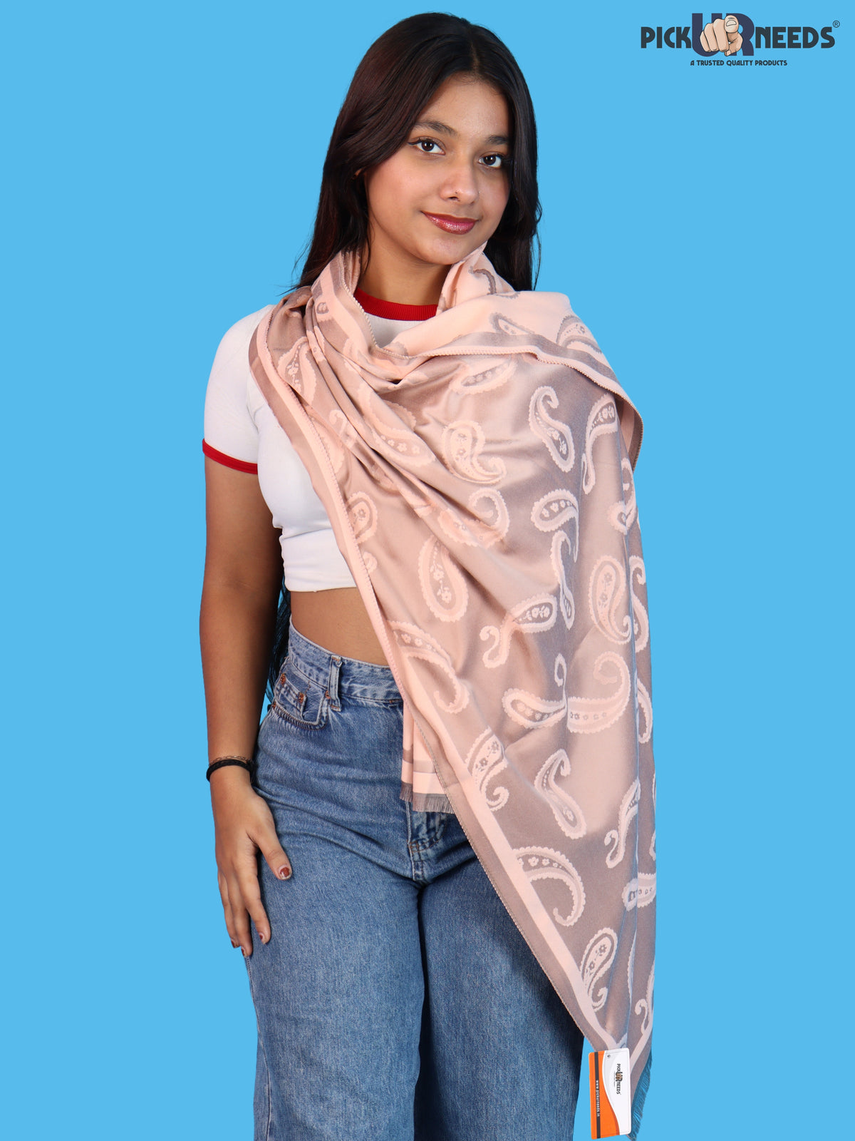 Pick Ur Needs Women & Girls Reversible 2 in 1 Woolen Muffler Soft Warm Dual Side Winter Scarf with Elegant Paisley Pattern