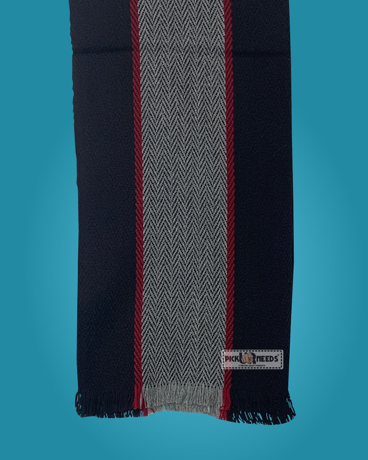 Pick Ur Needs Premium Men's Warm And Stylish Woolen Muffler With Multicolour Stripes And Stylish Tussles Ends