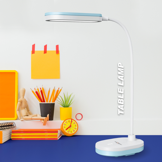 Pick Ur Needs LED Rechargeable Table Study Desk Touch Warm Night Light Dimming Reading Lamp Table Lamp  (20 cm, Blue)