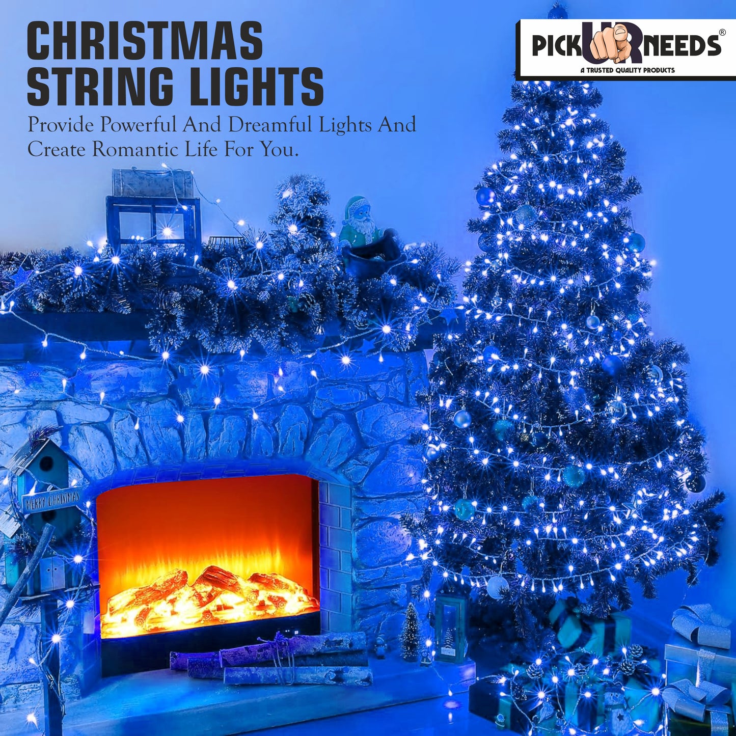Pick Ur Needs 60 LEDs 20 m Yellow Steady String Rice Lights  (Pack of 6)