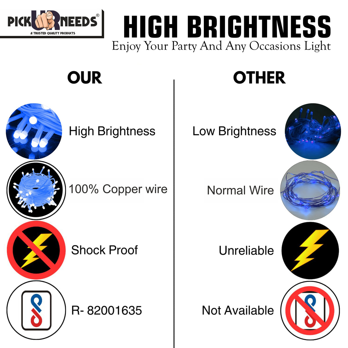 Pick Ur Needs 60 LEDs 15 m Steady String Rice Lights