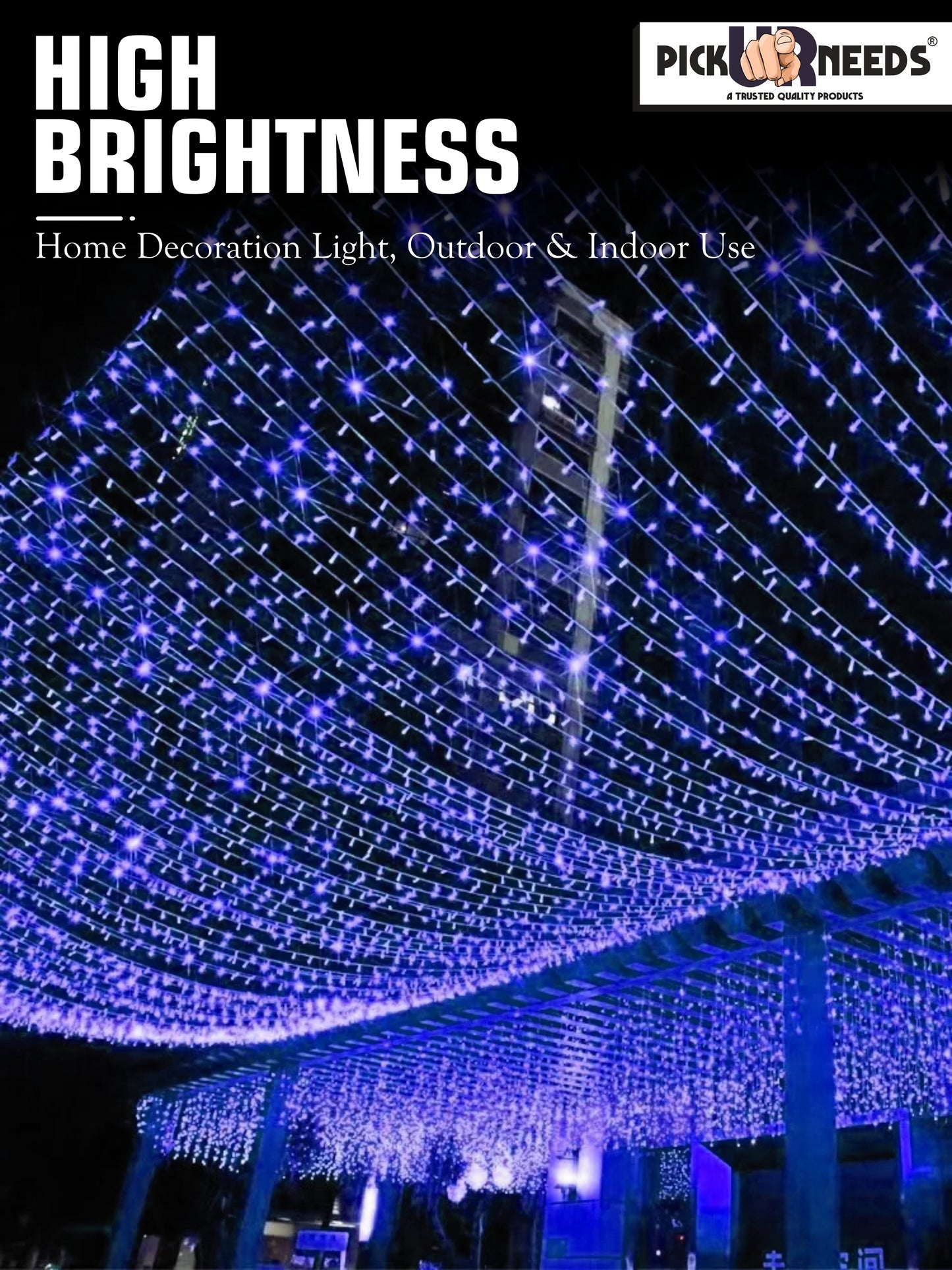 Pick Ur Needs 60 LEDs 20 m Yellow Steady String Rice Lights  (Pack of 4)