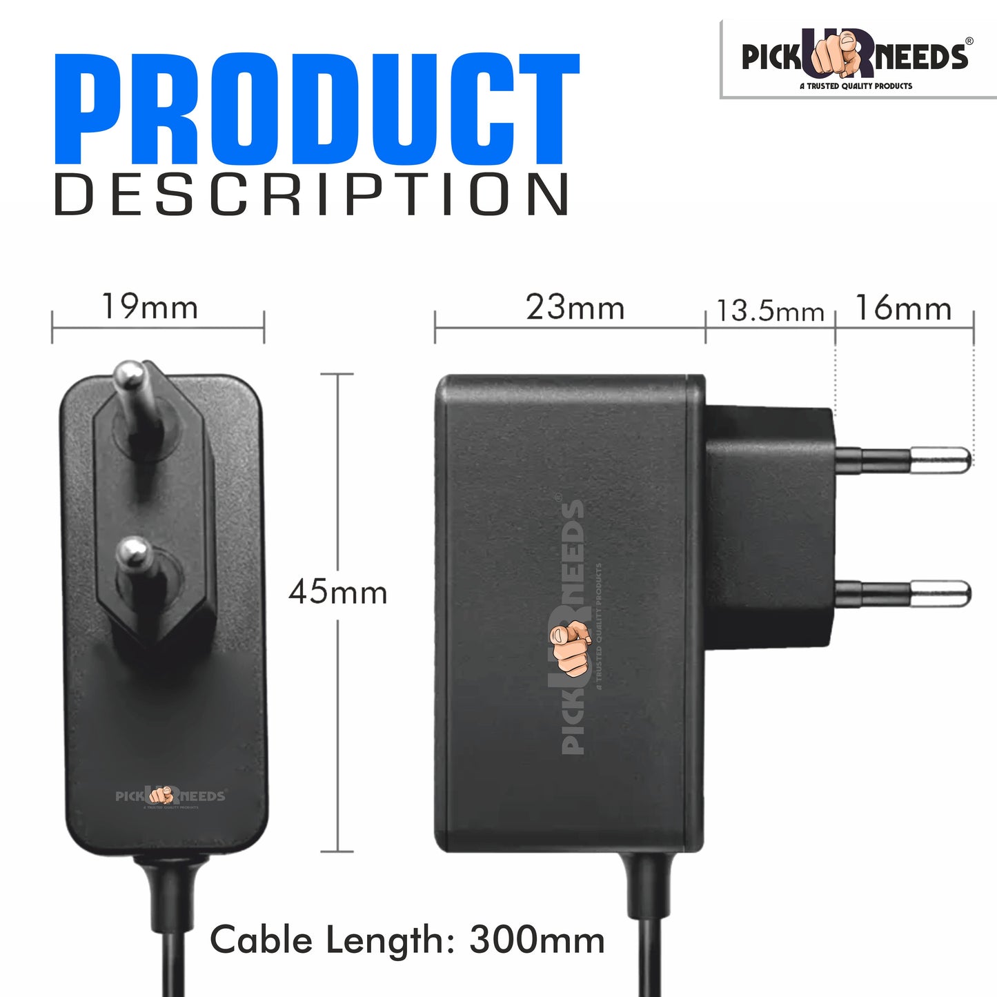 Pick Ur Needs Round Shape Pin Adapter For Head Lamp Light Charging Copper Wire Cable 3 hrs Torch Emergency Light