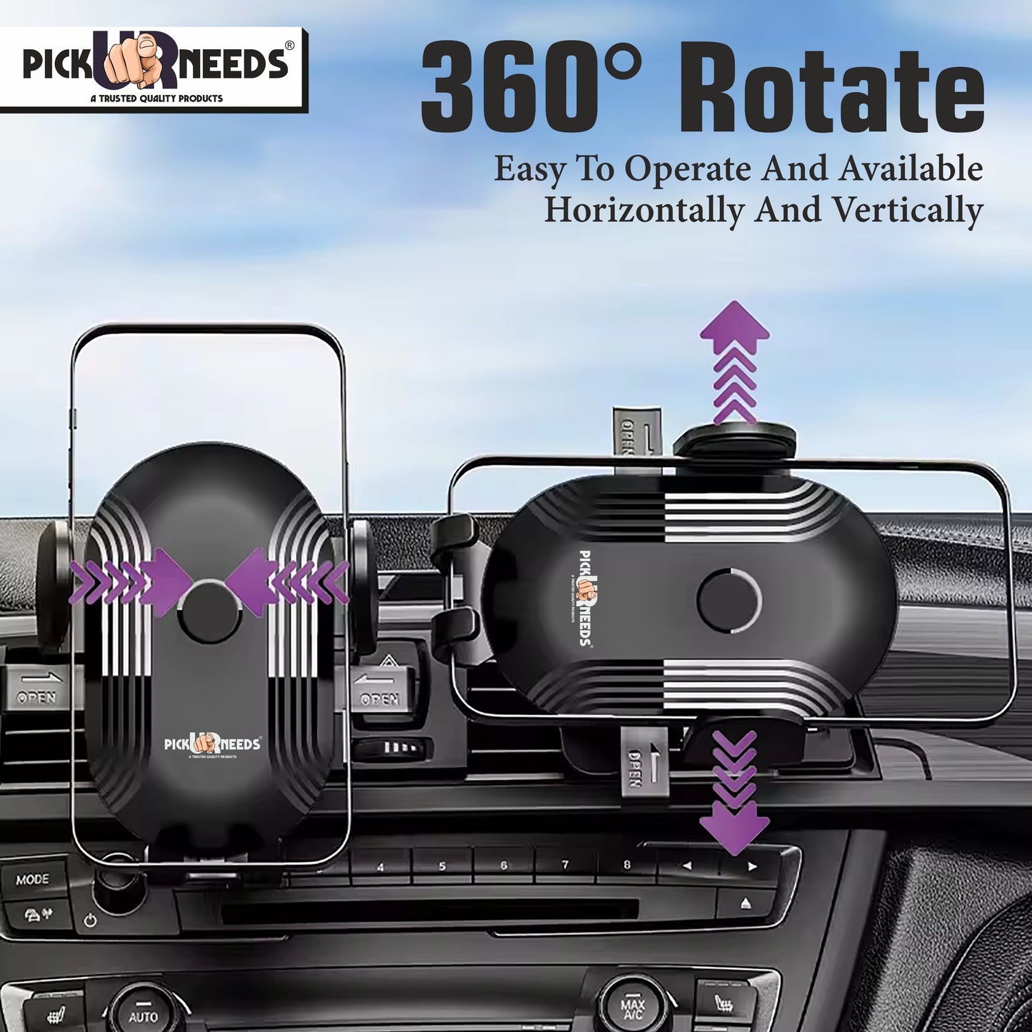 Pick Ur Needs Car Mobile Universal Bracket  Phone Holder Dashboard Car Mount 360° Rotate Mobile Holder