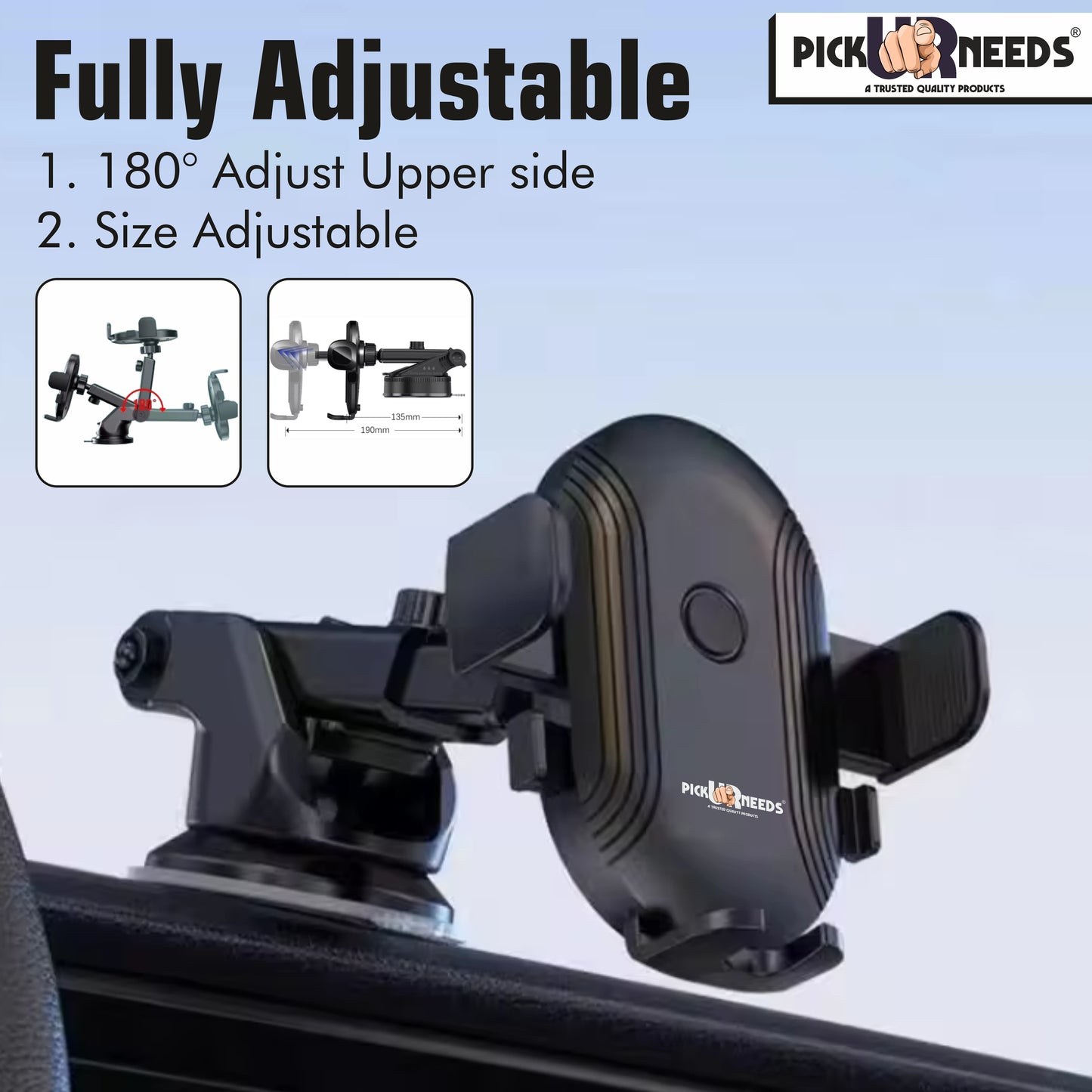 Pick Ur Needs Car Mobile Universal Bracket  Phone Holder Dashboard Car Mount 360° Rotate Mobile Holder