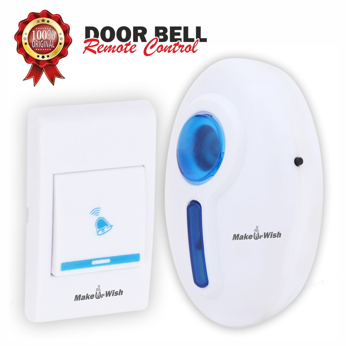 Pick Ur Needs Oval Shape Design Wireless Cordless Calling Remote Door Bell For Home/Shop/Office Wireless Door Chime