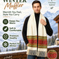 MHAX Winter Traditional Premium Muffler Woven Border Design For Men & Boys Soft Warm Neck Scarf with Fringed Tassels