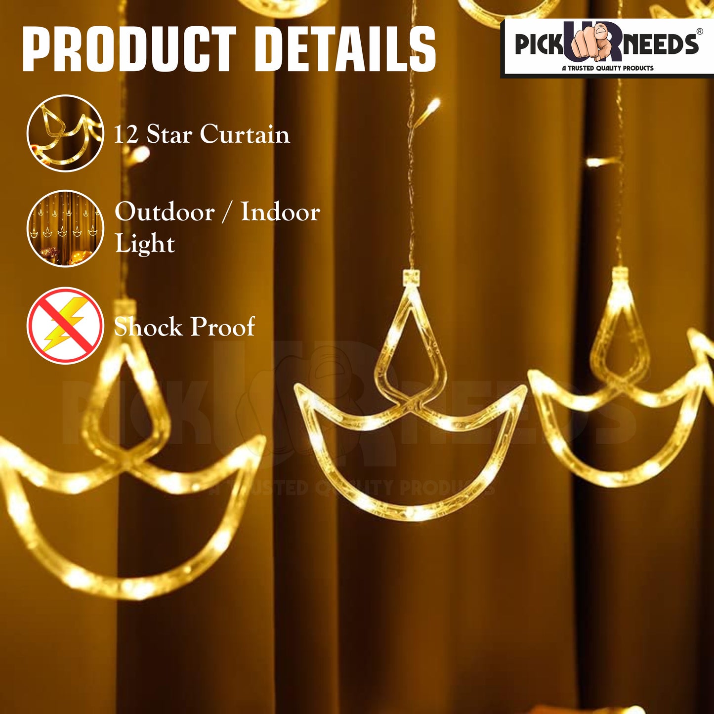 Pick Ur Needs 138 LEDs 10 m Multicolor Flickering Diya Rice Lights