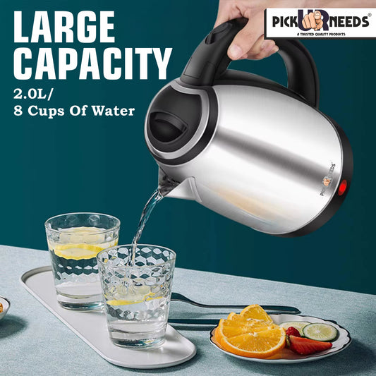 Pick Ur Needs Premium Stainless Steel Design Kettle 2000 Watt For Fast Boiling Tea/Coffee/Magggi Multi Cooking Electric Kettle (2 L, Black)