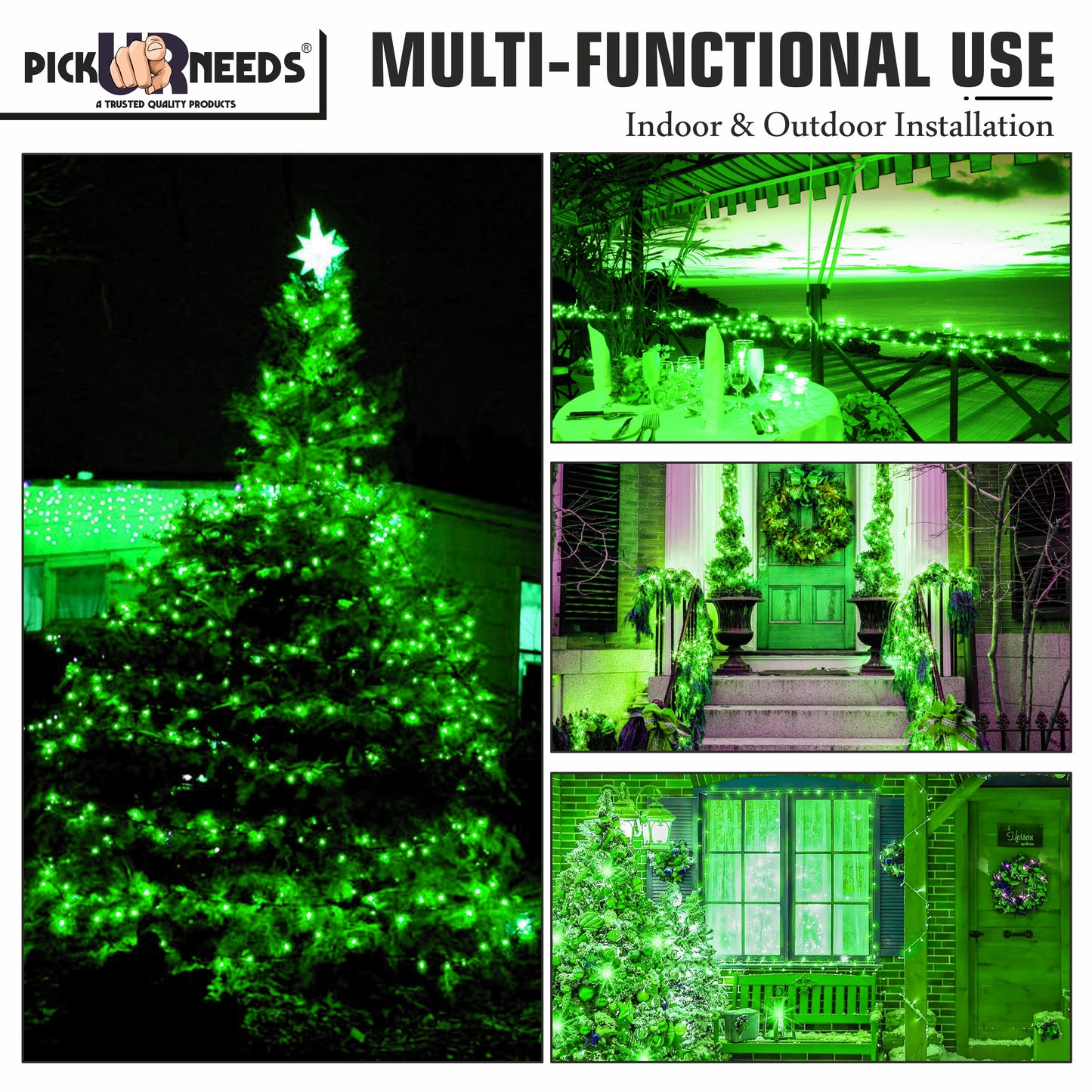 Pick Ur Needs 60 LEDs 20 m Yellow Steady String Rice Lights  (Pack of 6)
