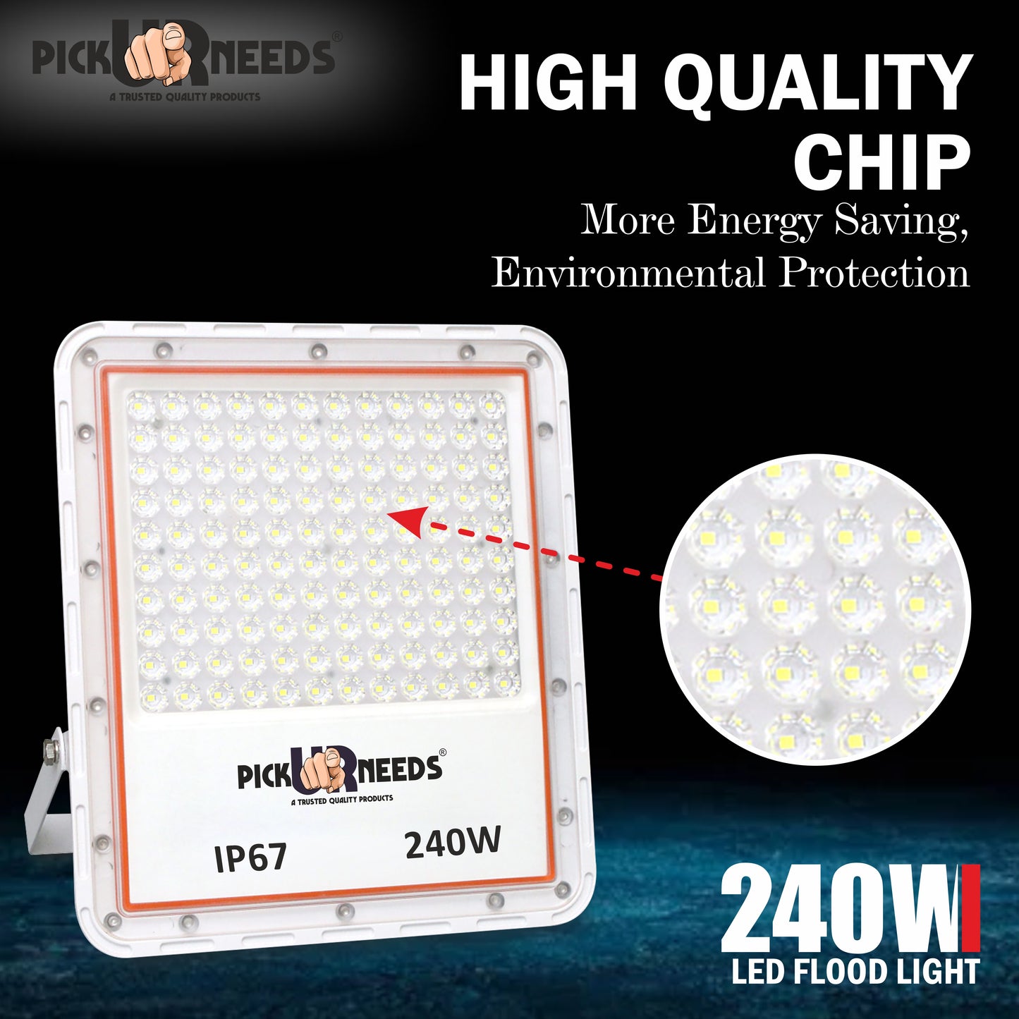 Pick Ur Needs Bright LED 240W Lens Flood Lamp Light Outdoor With IP67 Waterproof Emergency Light