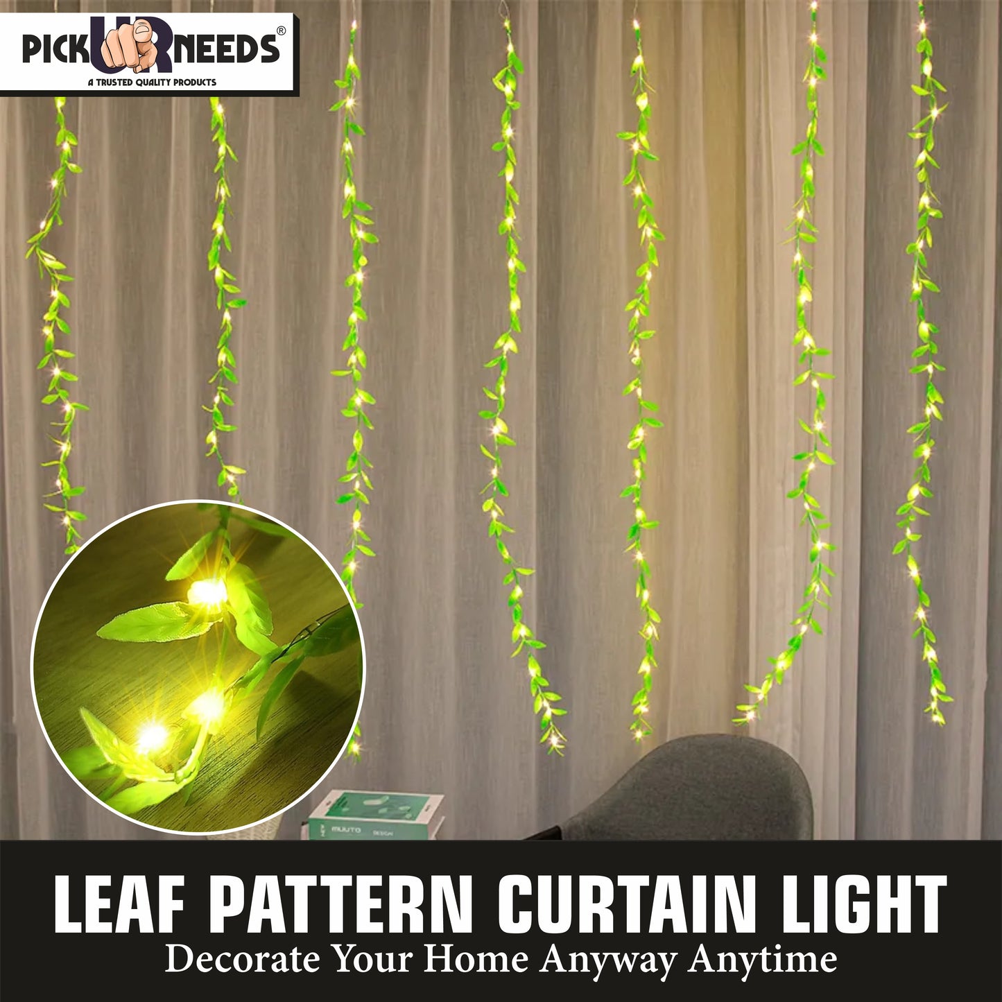Pick Ur Needs 1 LEDs 3 m Beige Color Changing Leaf Rice Lights  (Pack of 1)