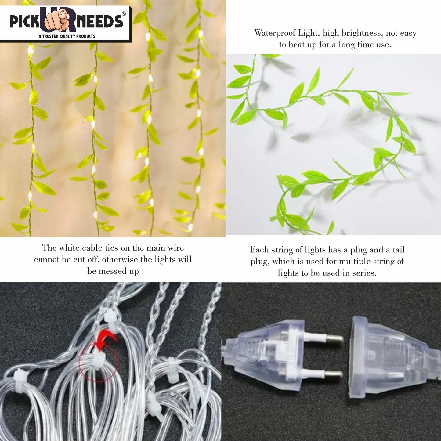Pick Ur Needs 1 LEDs 3 m Beige Color Changing Leaf Rice Lights  (Pack of 1)