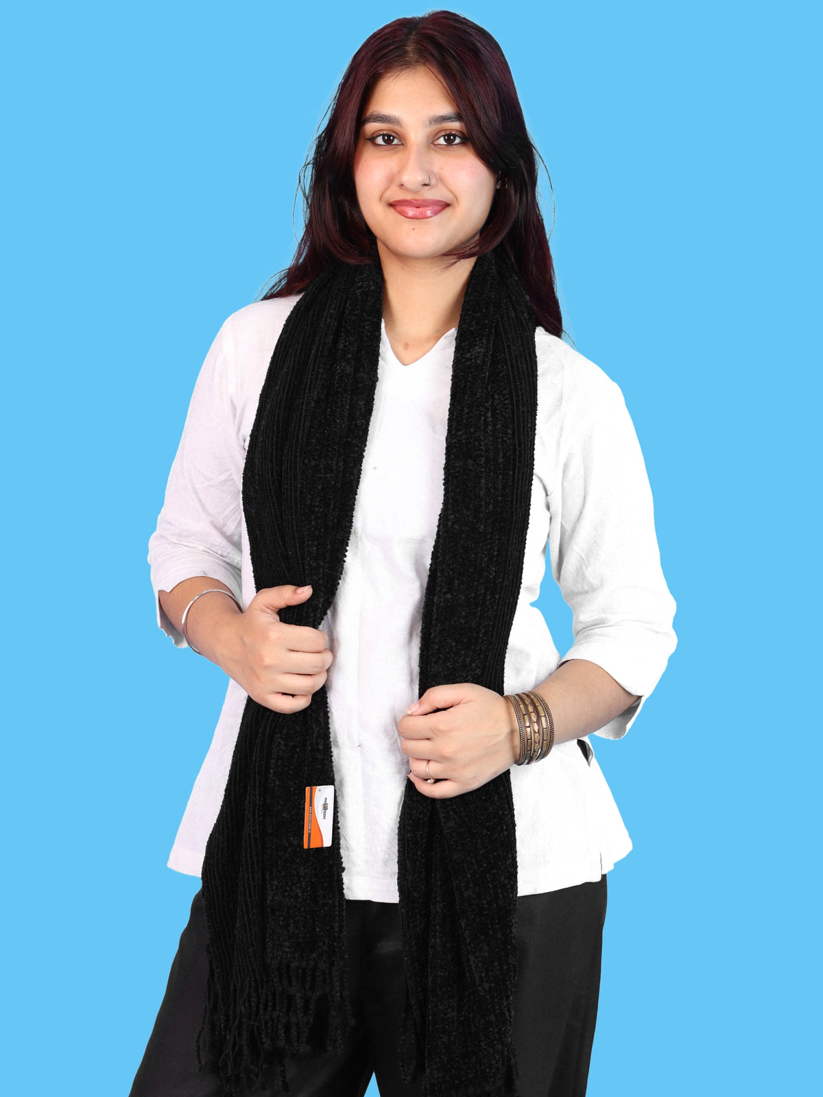 Pick Ur Needs Winter Premium Muffler for Women Soft Textured Woven with Elegant Fringe Detailing Warm For Girls