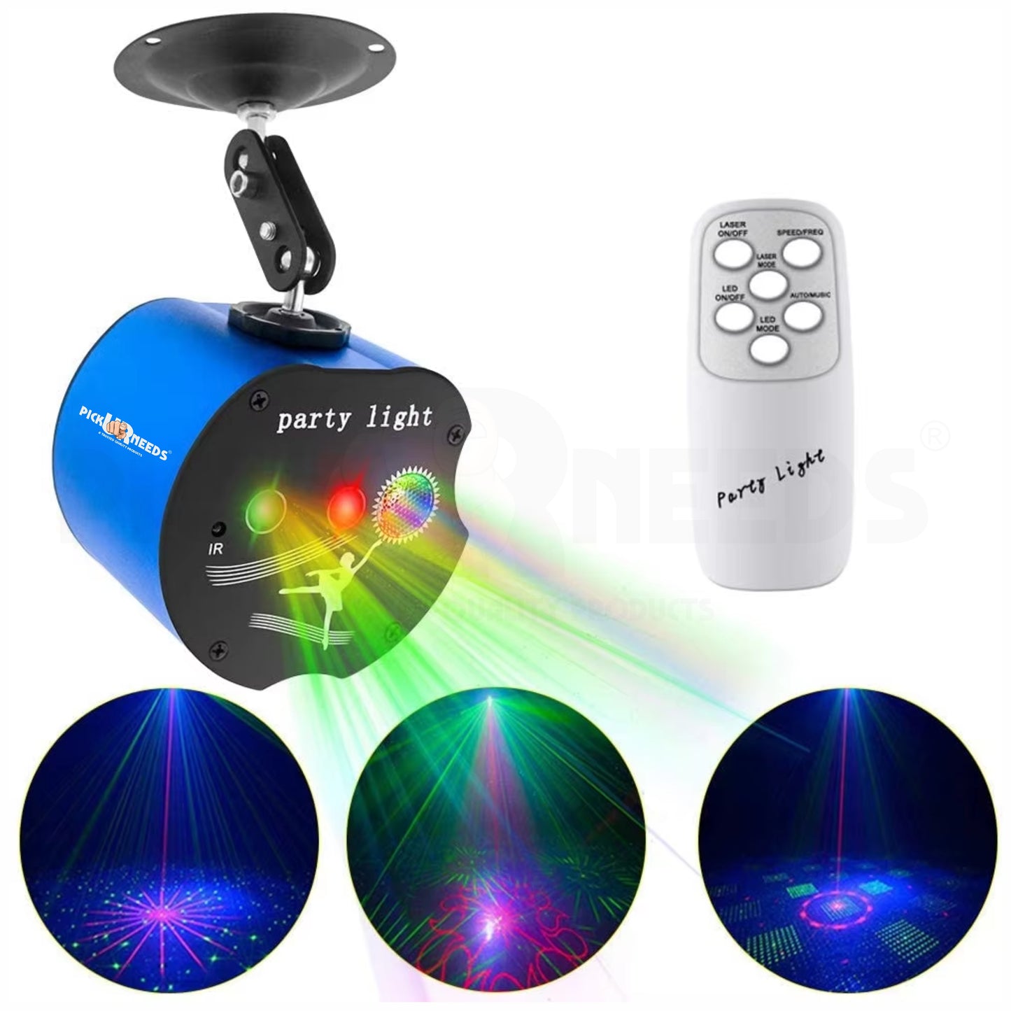 Pick Ur Needs Party Laser Light / Voice Control LED  With Remote Control Multiple Design Light Ceiling Light Ceiling Lamp  (Multicolor)