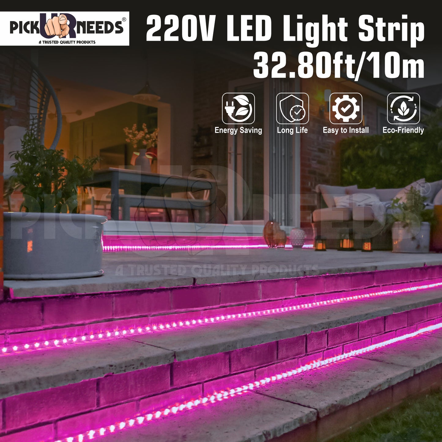 Pick Ur Needs 1200 LEDs 10 M Pink Steady Strip Led Lights / Festival Home Decoration