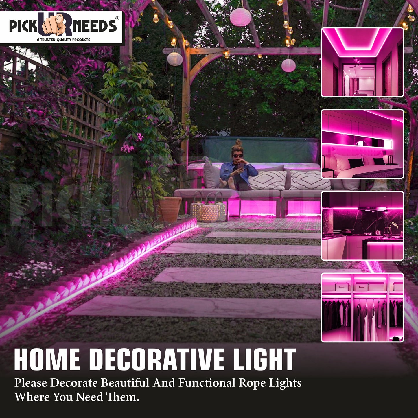 Pick Ur Needs 1200 LEDs 5 m Multicolor Steady Strip Rice Lights  (Pack of 1)