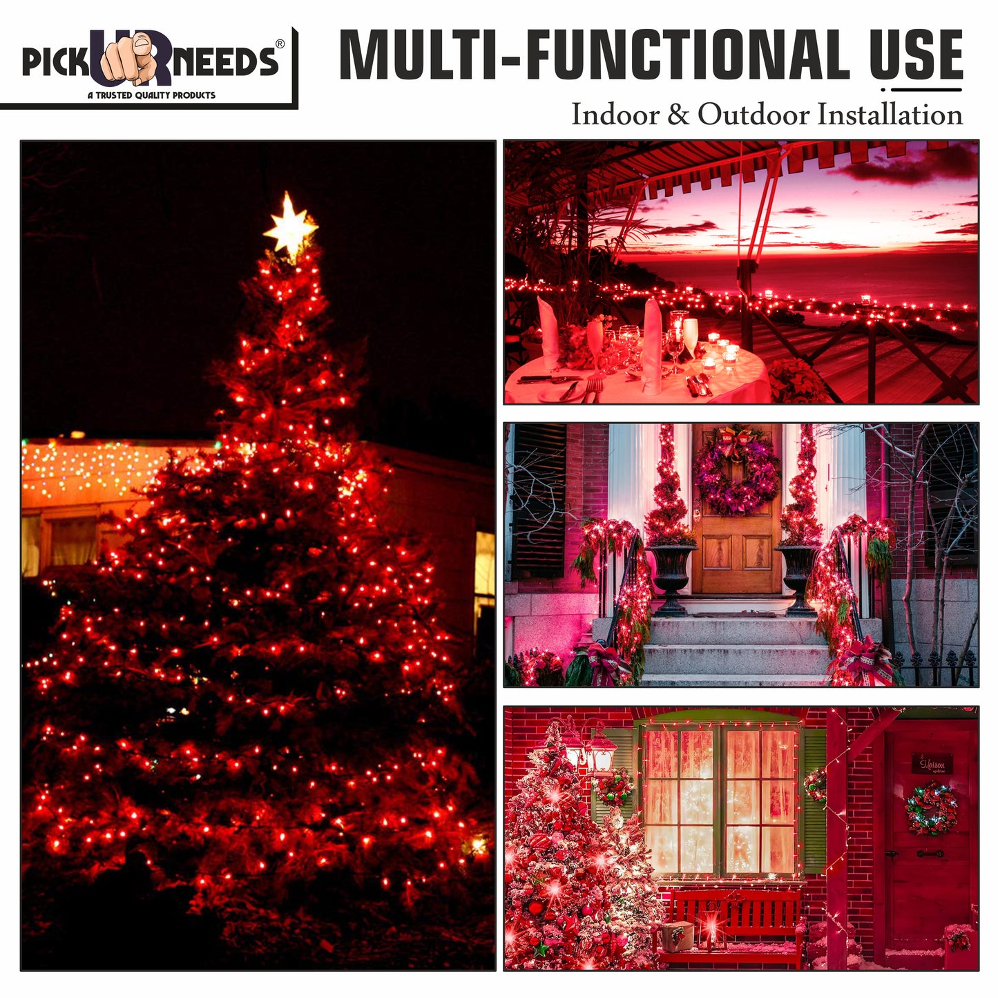 Pick Ur Needs 40 LEDs 15 m Orange Steady String Rice Lights