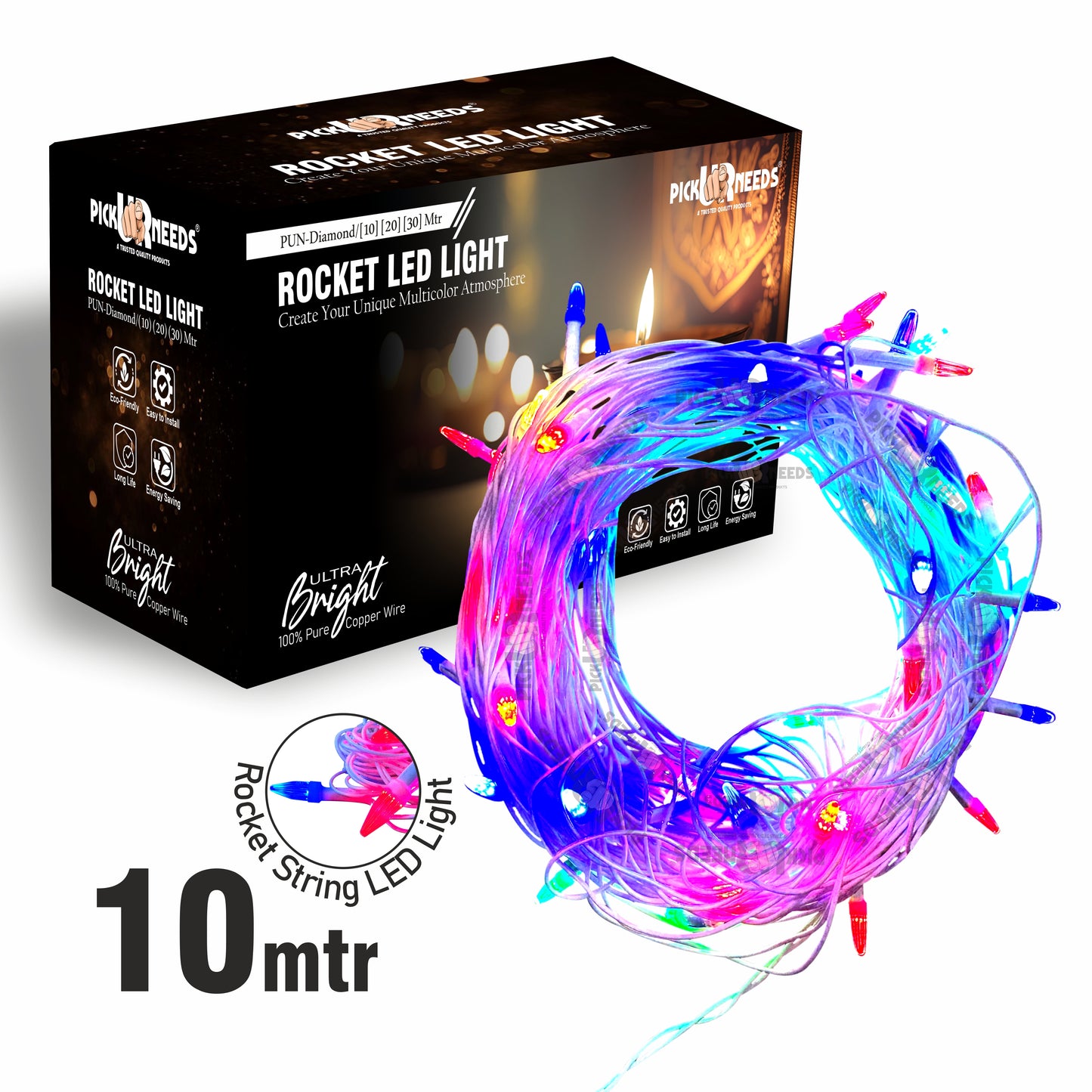 Pick Ur Needs 24 LEDs 10 m Multicolor Color Changing String Rice Lights  (Pack of 1)