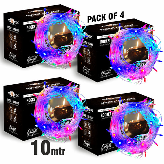 Pick Ur Needs 24 LEDs 10 m Multicolor Color Changing String Rice Lights  (Pack of 4)