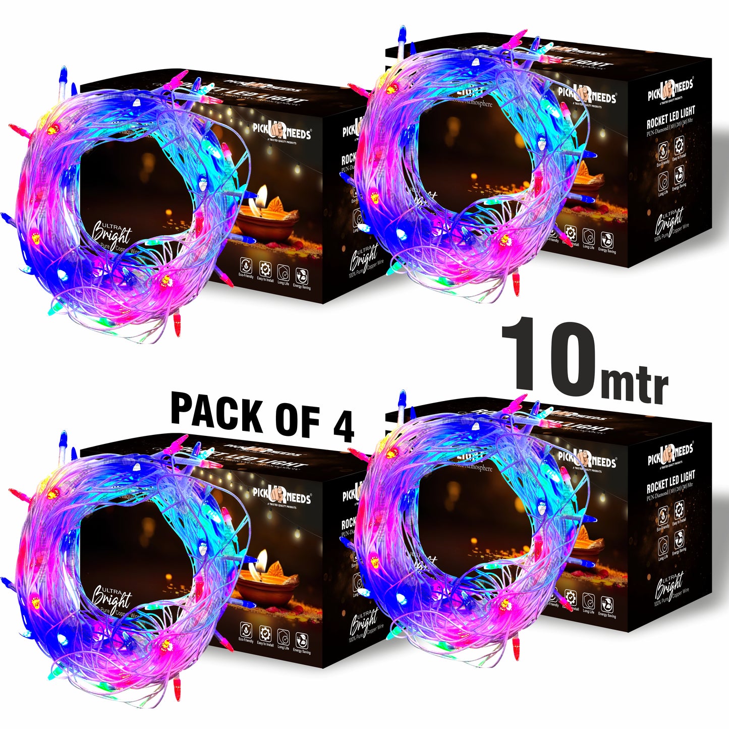 Pick Ur Needs 24 LEDs 10 m Multicolor Color Changing Bulb Rice Lights