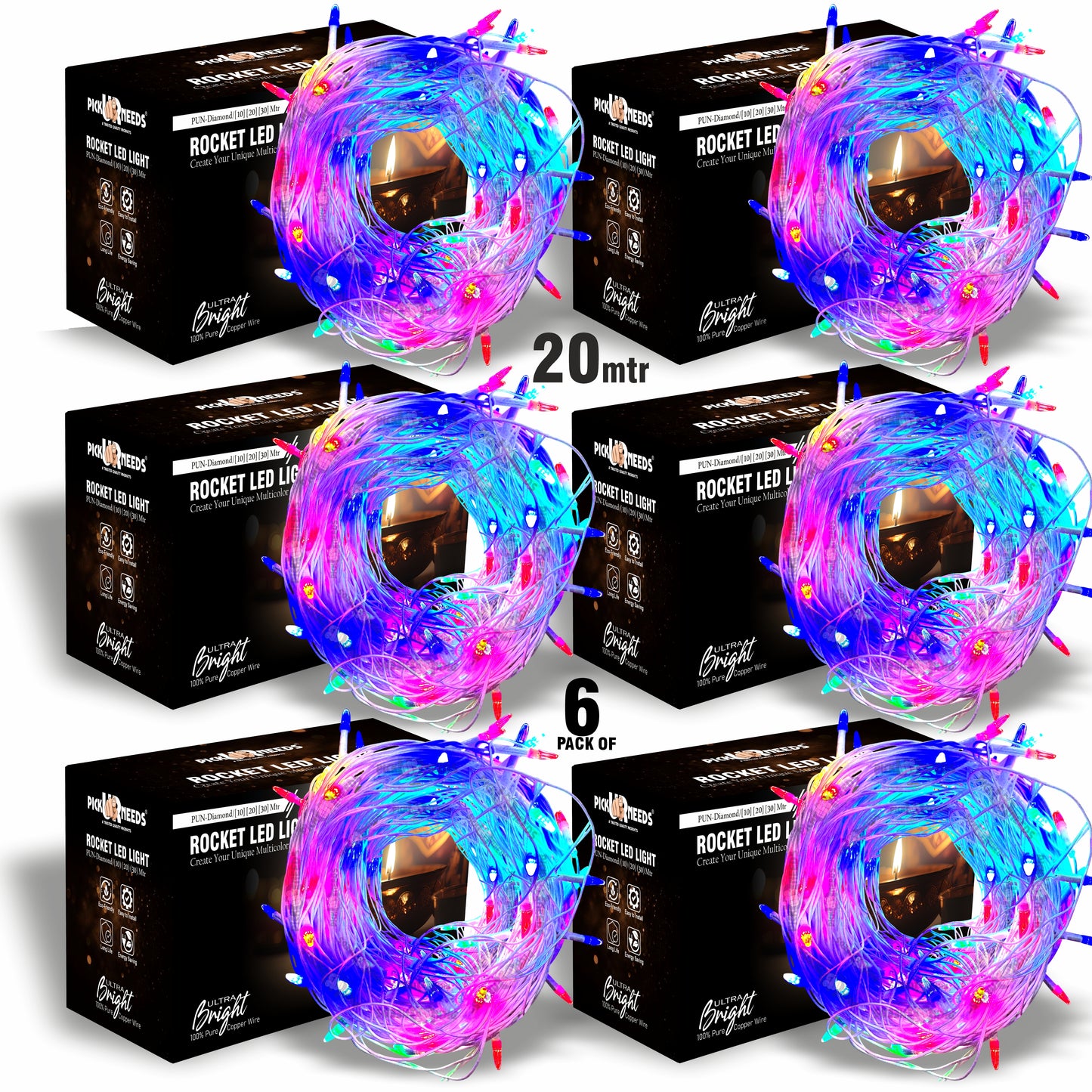 Pick Ur Needs 40 LEDs 20 m Multicolor Flickering String Rice Lights  (Pack of 2)