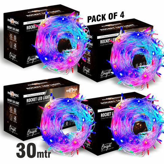 Pick Ur Needs 60 LEDs 30 m Multicolor Color Changing Bulb Rice Lights  (Pack of 4)