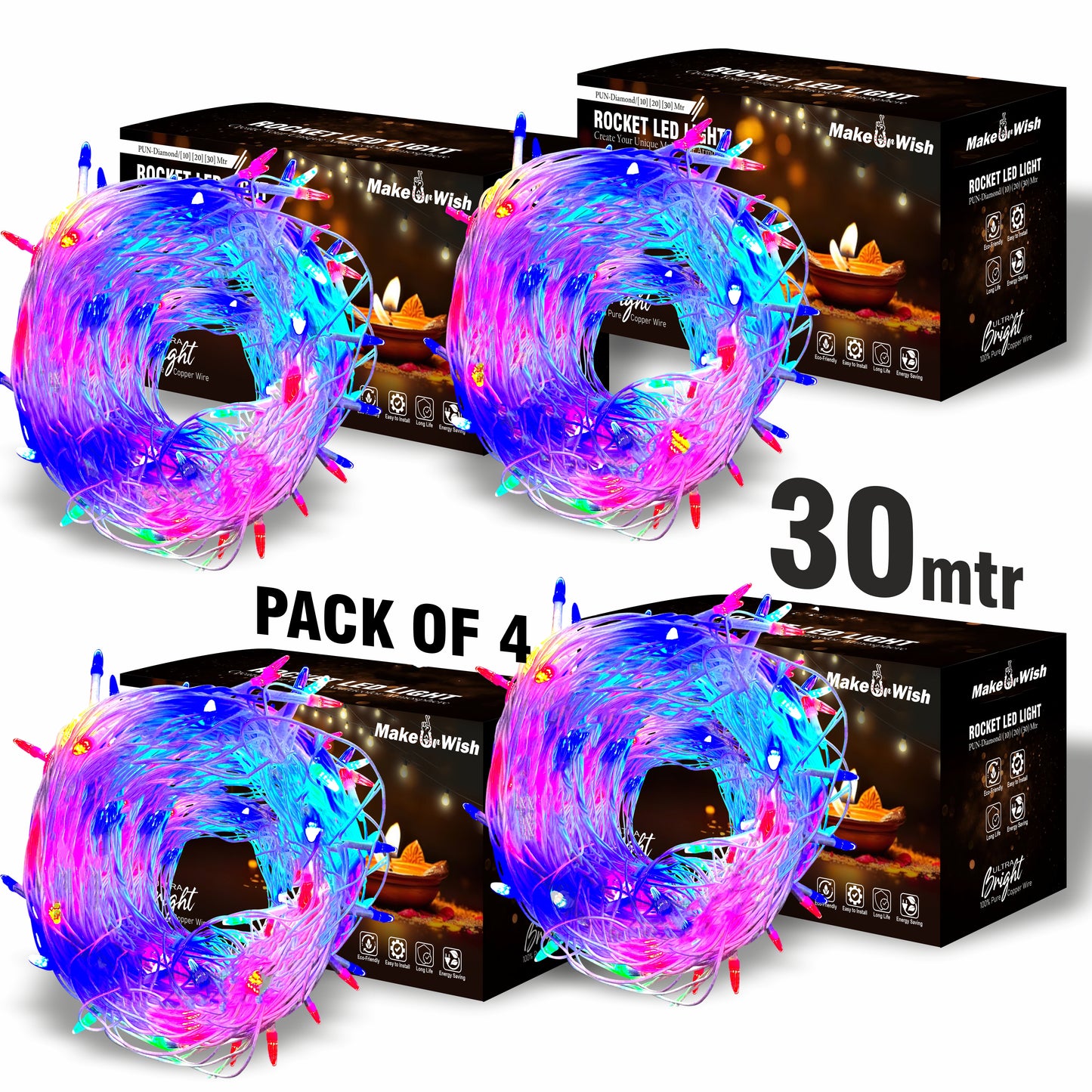 Pick Ur Needs 40 LEDs 30 m Multicolor Flickering String Rice Lights