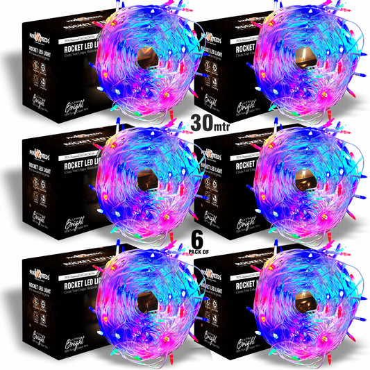 Pick Ur Needs 60 LEDs 30 m Multicolor Color Changing Bulb Rice Lights  (Pack of 6)