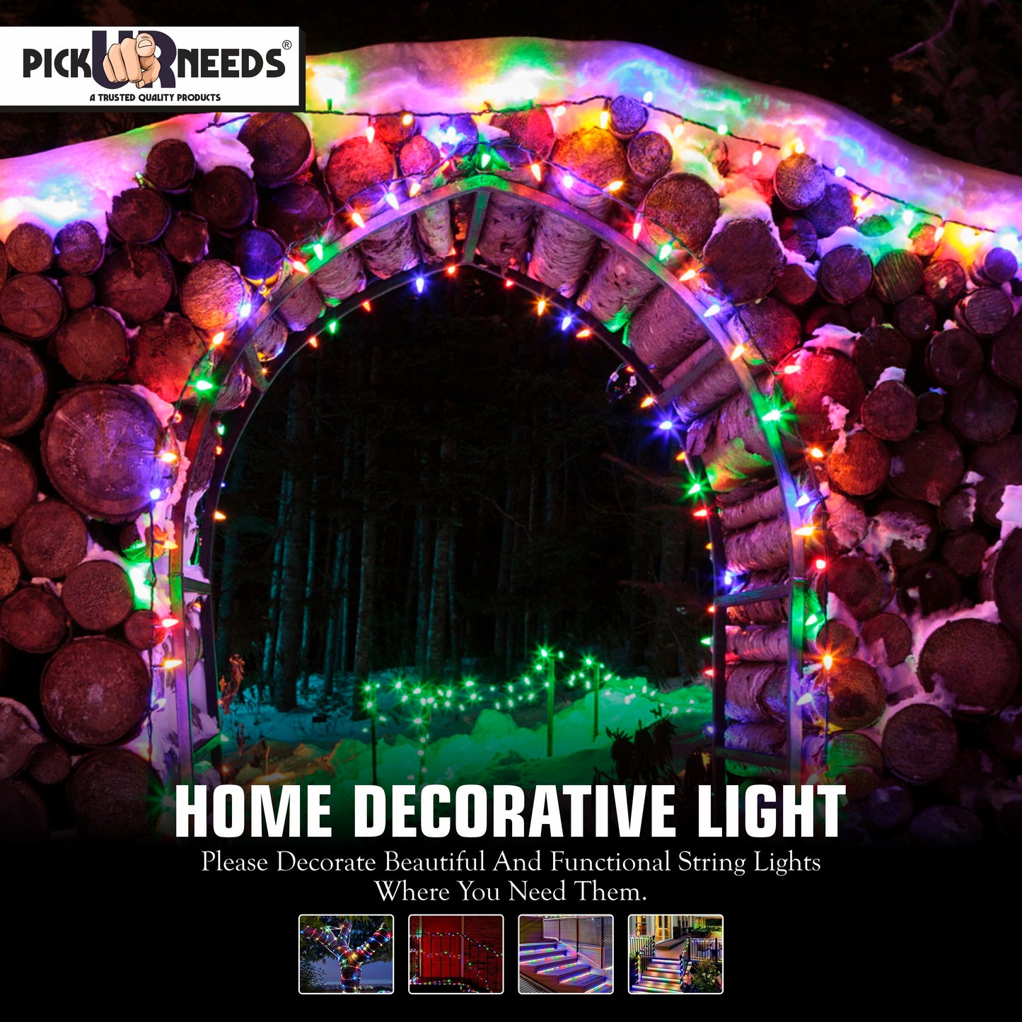 Pick Ur Needs 40 LEDs 20 m Multicolor Flickering String Rice Lights  (Pack of 2)