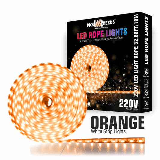 Pick Ur Needs 1200 LEDs 5 m Orange Steady Strip Rice Lights  (Pack of 1)