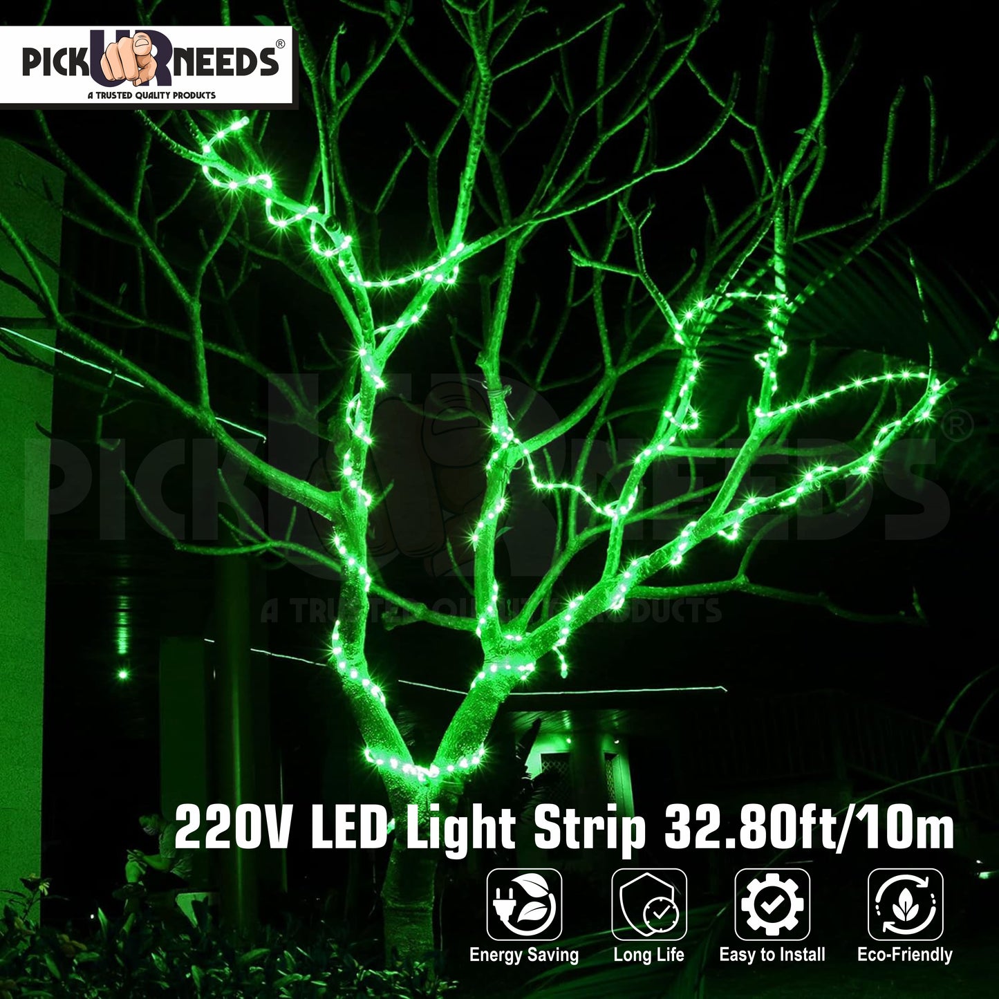 Pick Ur Needs Festival Decorative Light Strip / 1200 LED 10 Meter Rope/Strip Light Green Color Functional