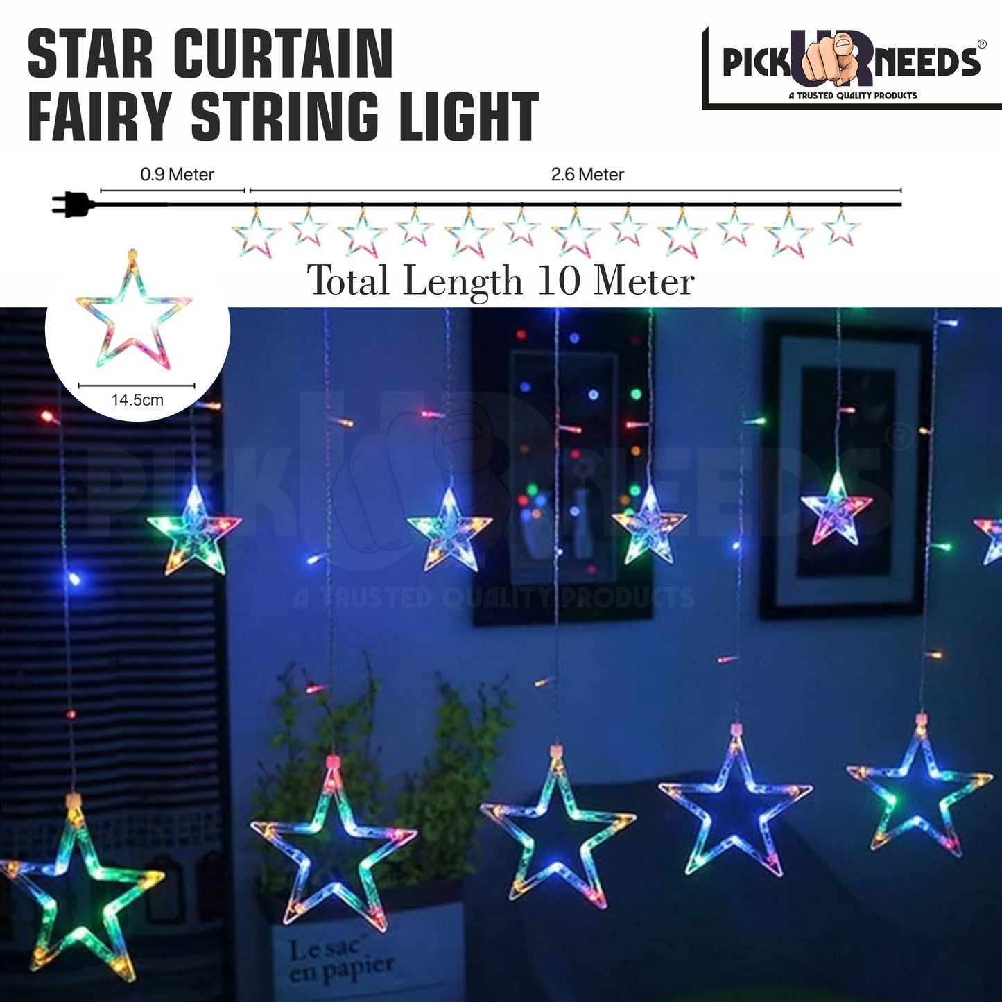 Pick Ur Needs 1 LEDs 3 m Multicolor Color Changing Star Rice Lights