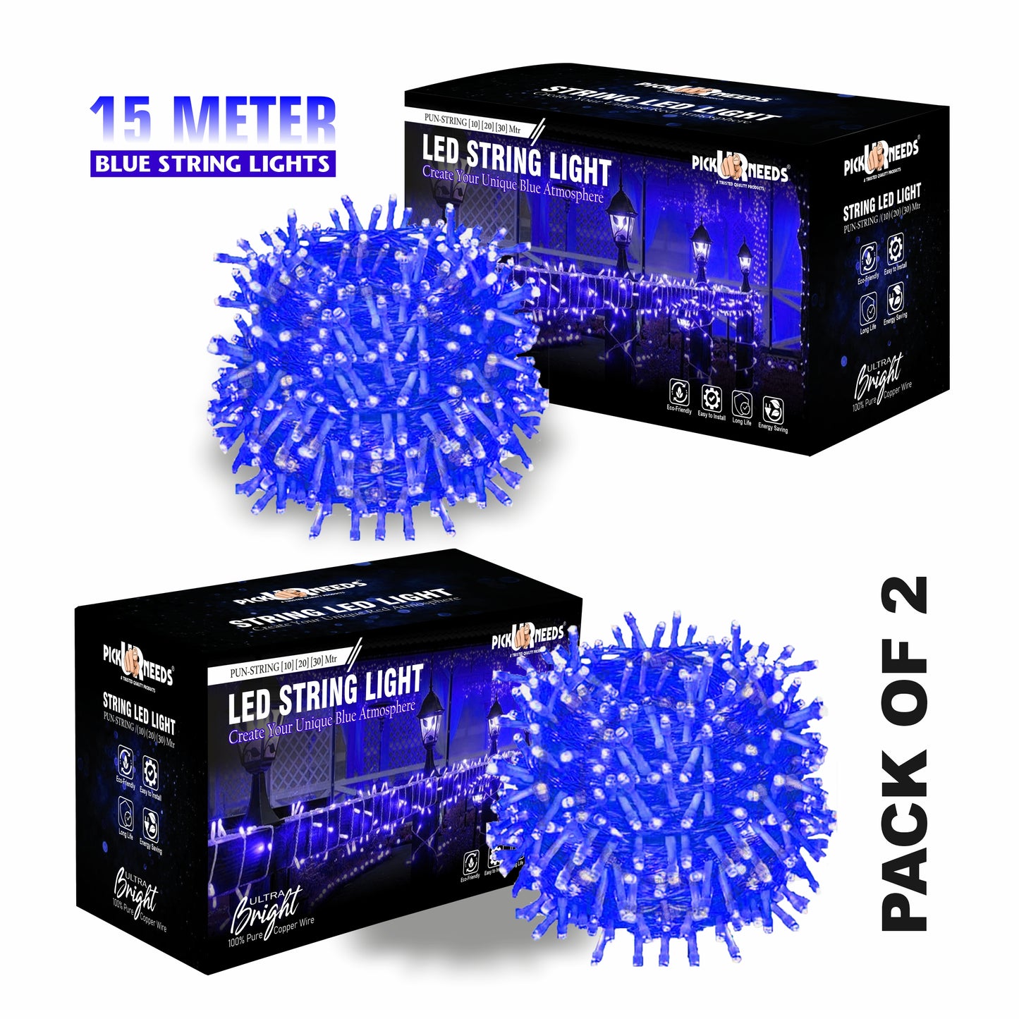 Pick Ur Needs 40 LEDs 15 m Yellow Steady String Rice Lights