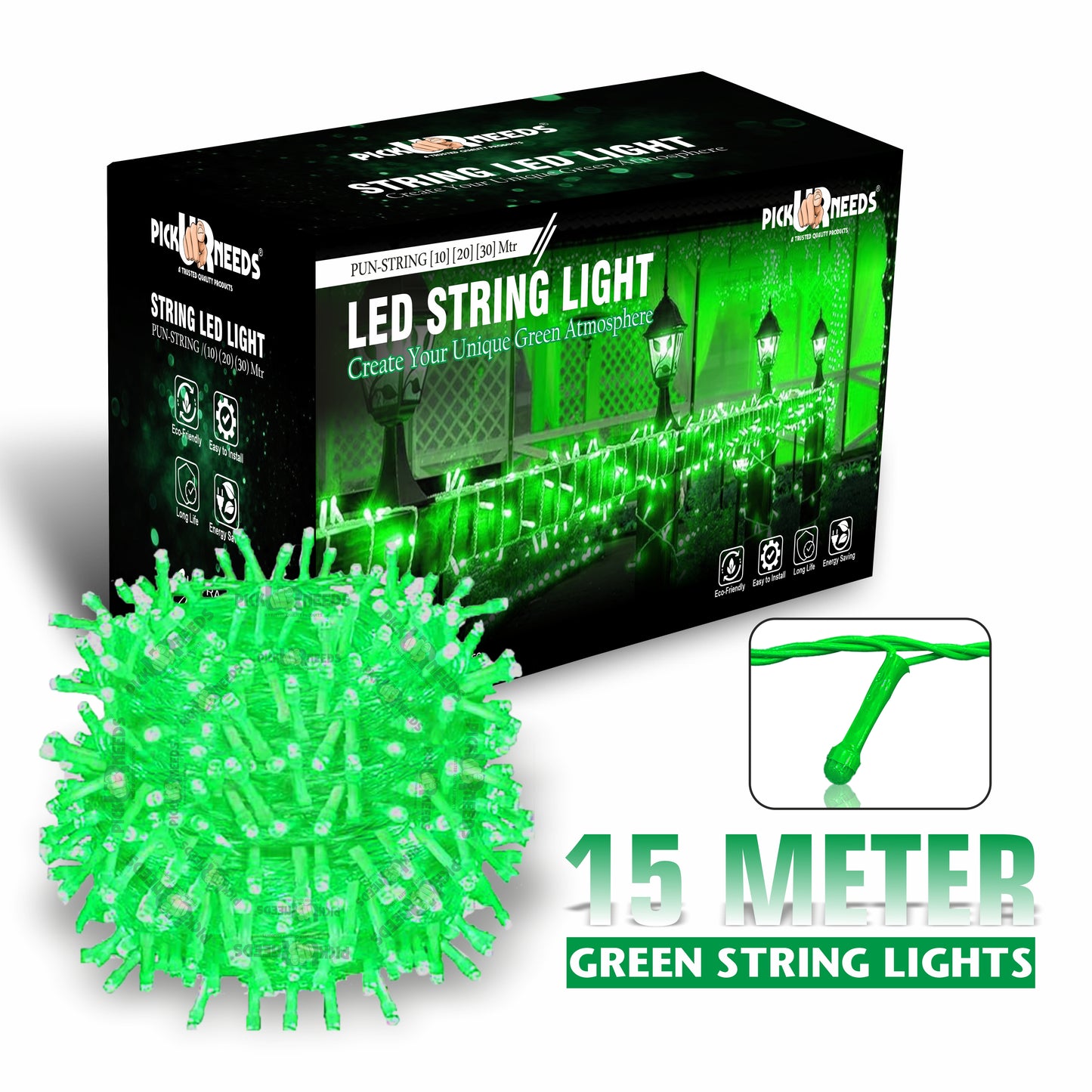 Pick Ur Needs 40 LEDs 15 m Orange Steady String Rice Lights