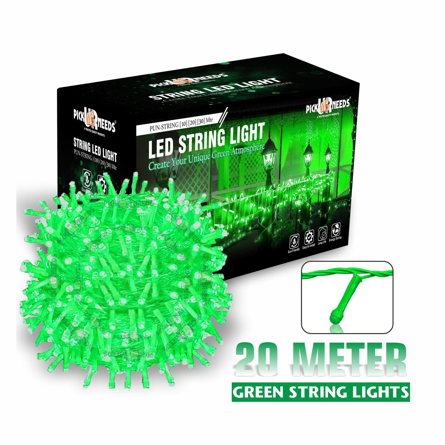 Pick Ur Needs 60 LEDs 20 m Blue Steady String Rice Lights