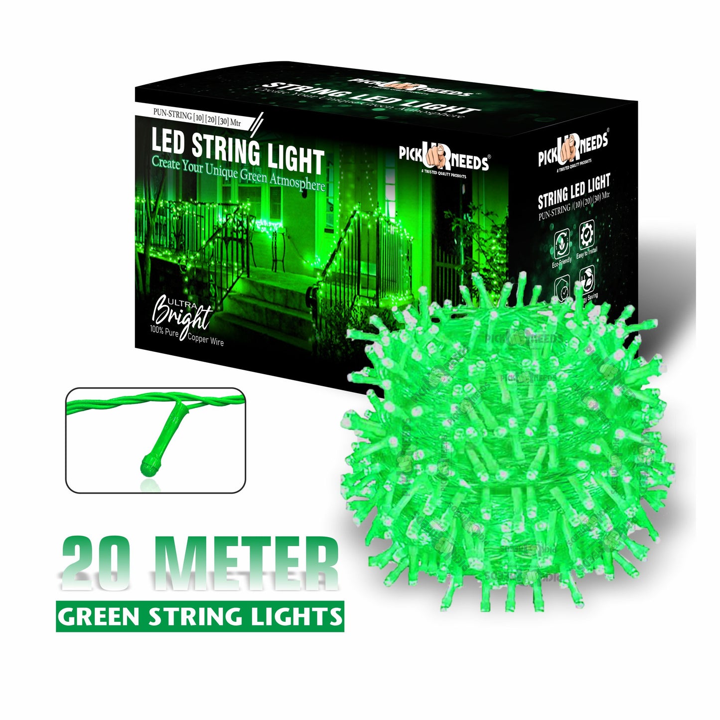 Pick Ur Needs 60 LEDs 20 m Yellow Steady String Rice Lights  (Pack of 1)