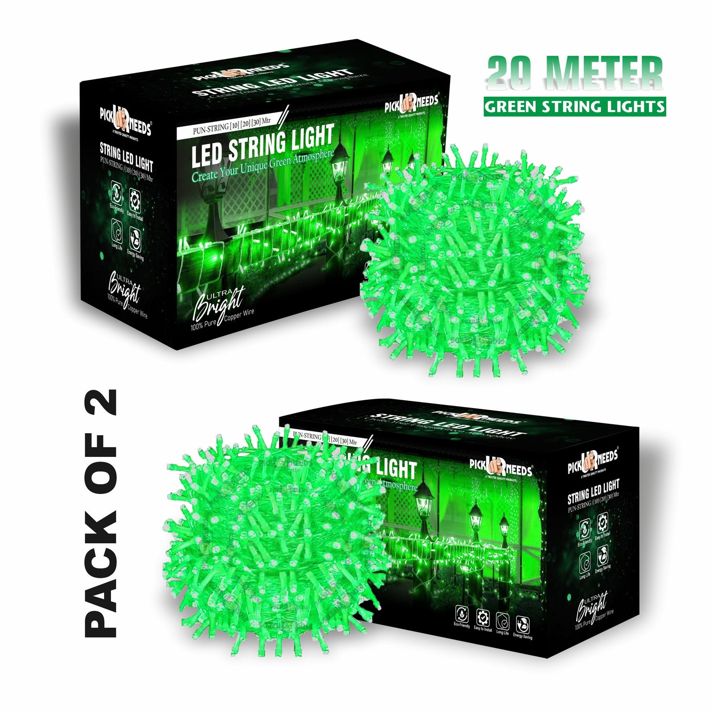 Pick Ur Needs 60 LEDs 20 m Blue Steady String Rice Lights