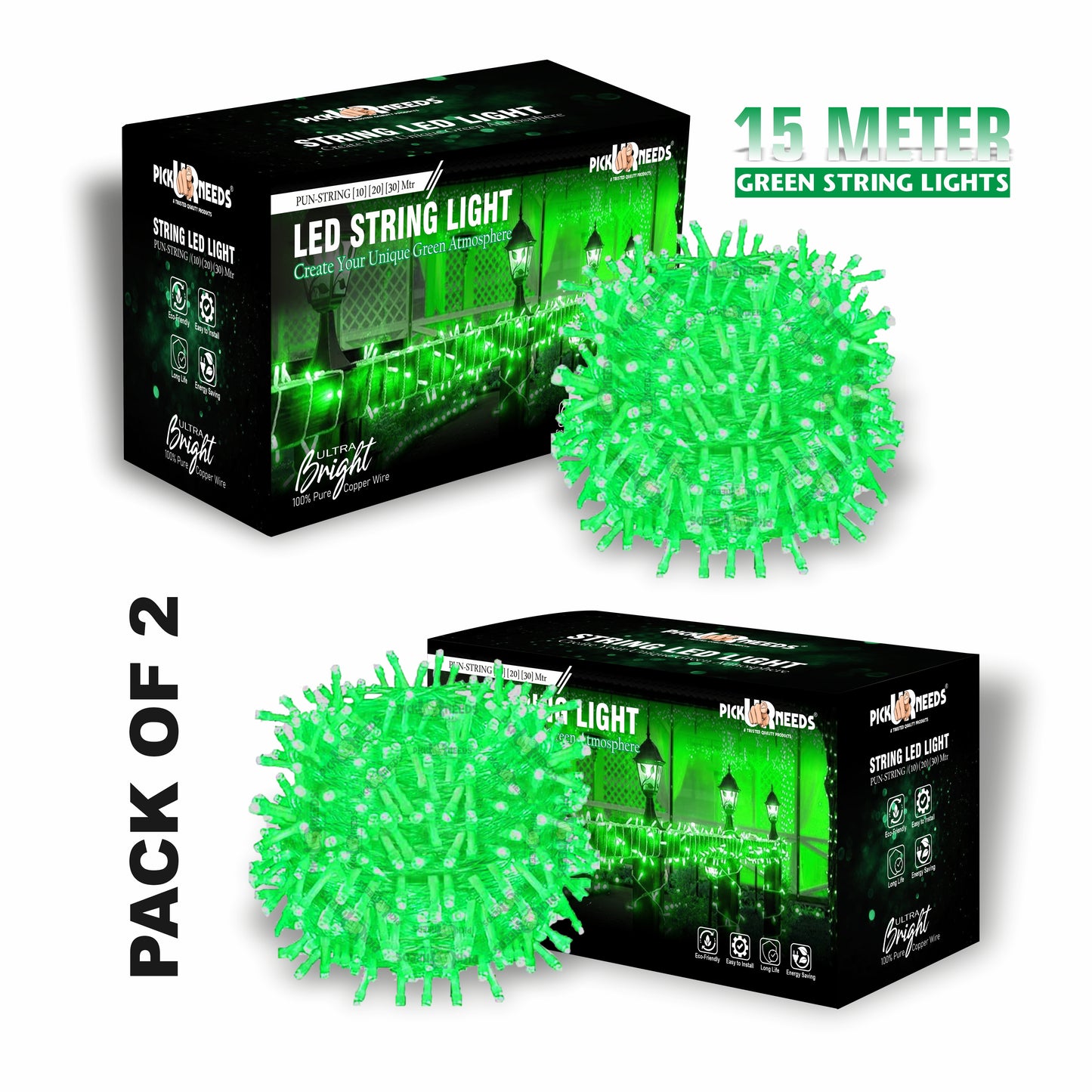 Pick Ur Needs 40 LEDs 15 m Orange Steady String Rice Lights