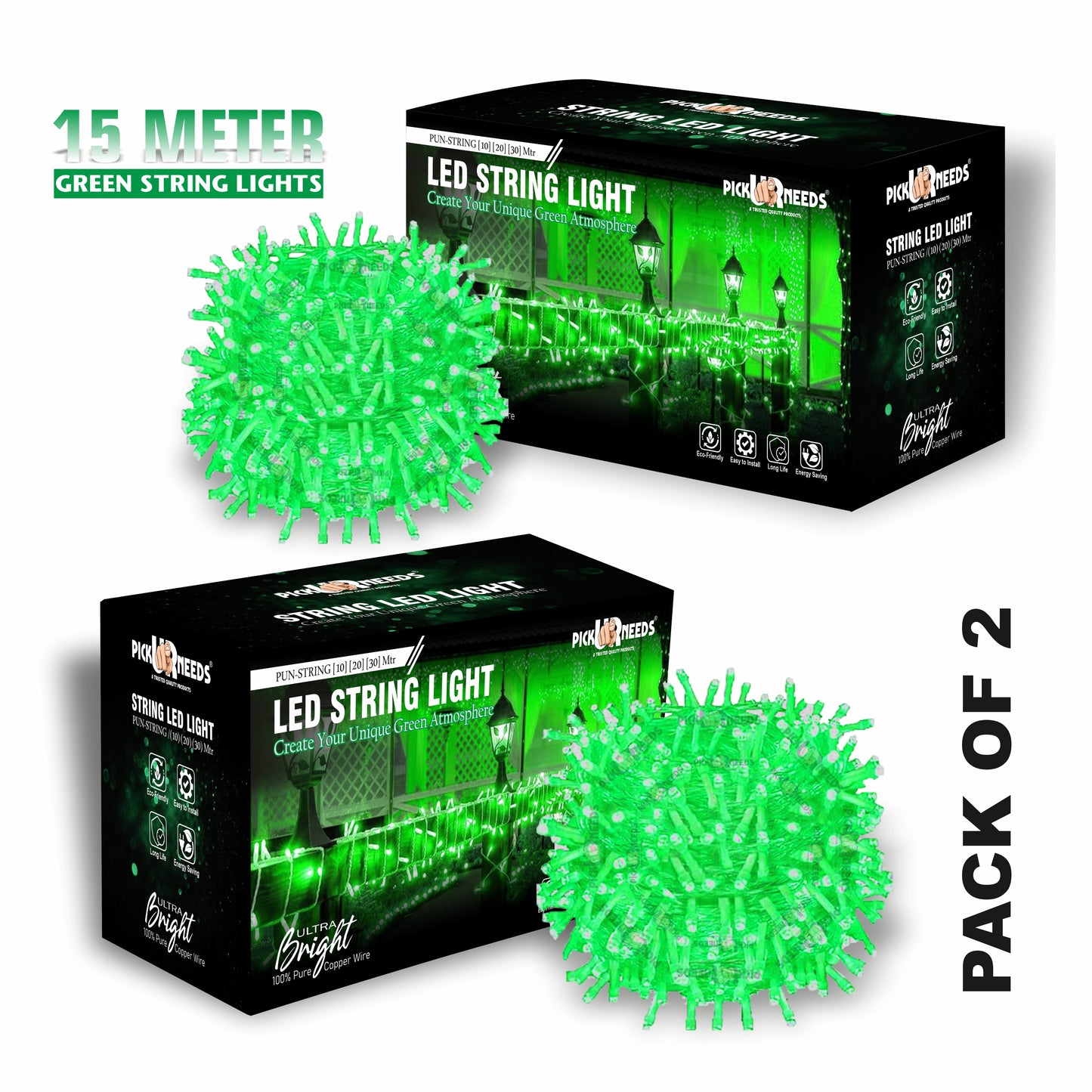 Pick Ur Needs 40 LEDs 15 m Yellow Steady String Rice Lights