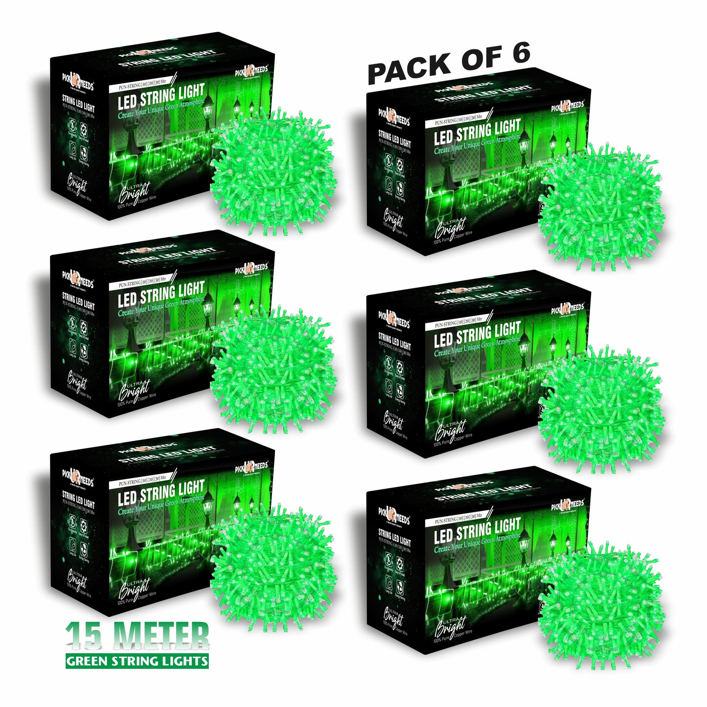 Pick Ur Needs 40 LEDs 15 m Orange Steady String Rice Lights