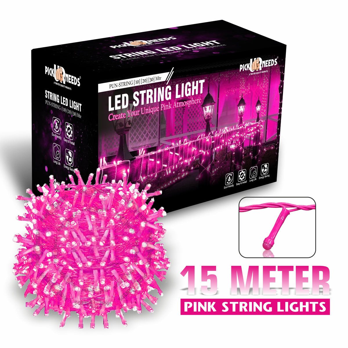 Pick Ur Needs 60 LEDs 15 m Steady String Rice Lights