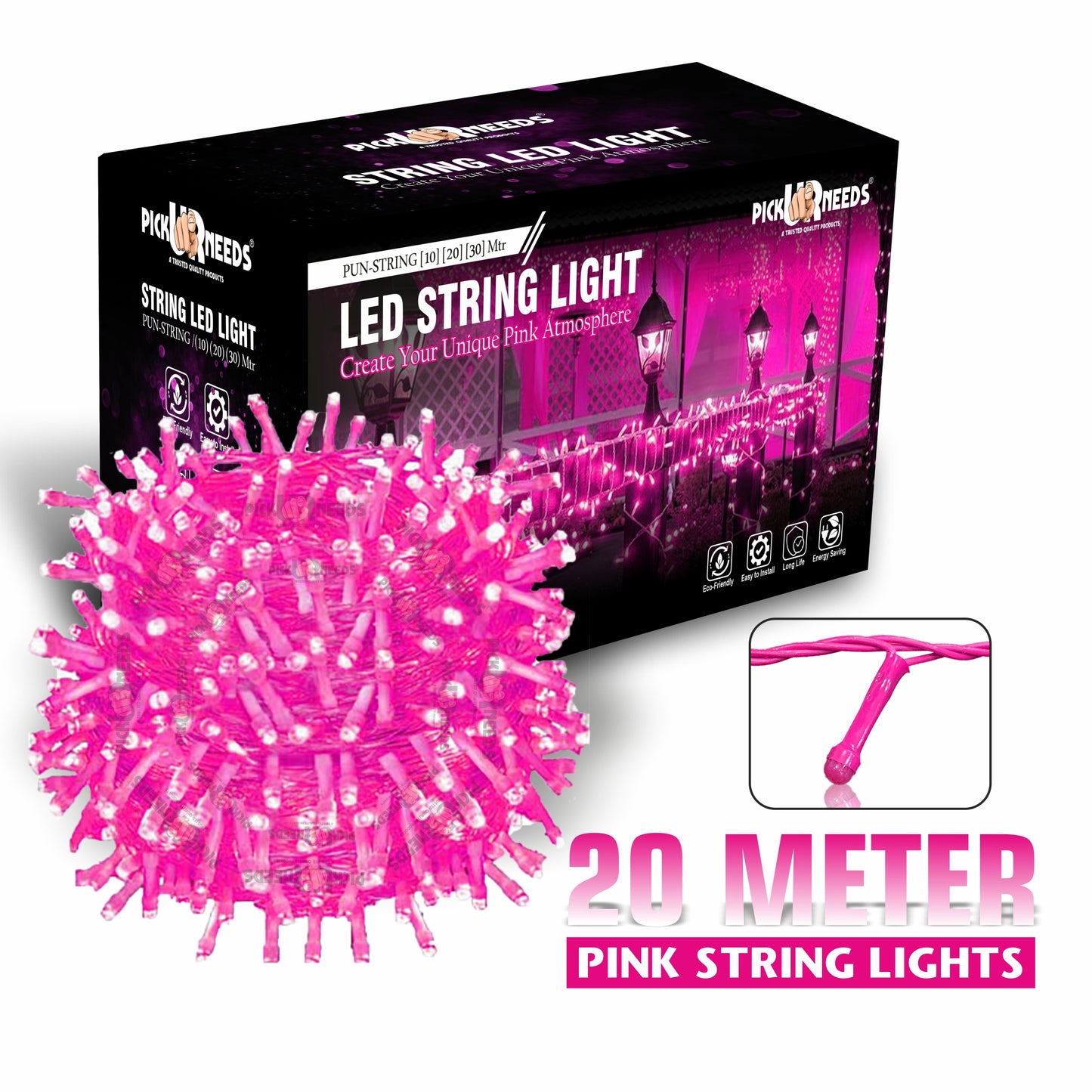 Pick Ur Needs 60 LEDs 20 m Blue Steady String Rice Lights