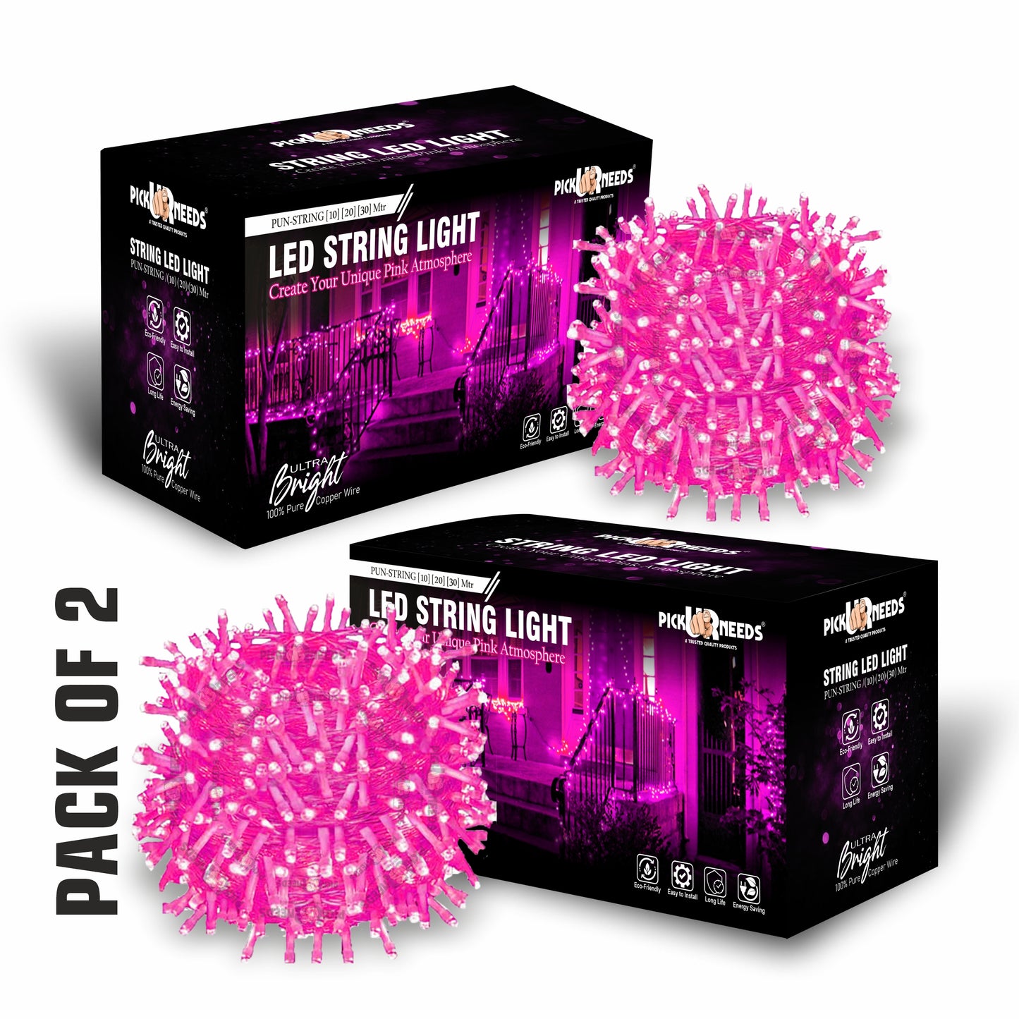 Pick Ur Needs 60 LEDs 20 m Blue Steady String Rice Lights